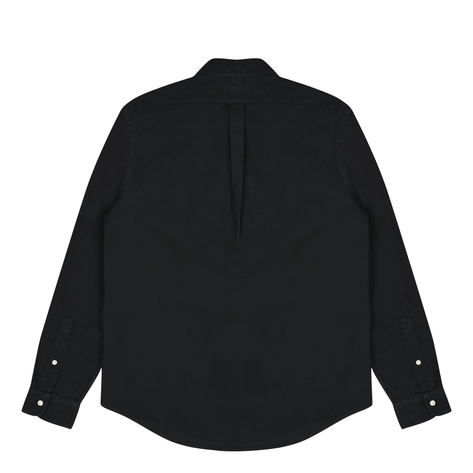 Slim Fit Garment-Dyed Oxford Shirt Polo Black