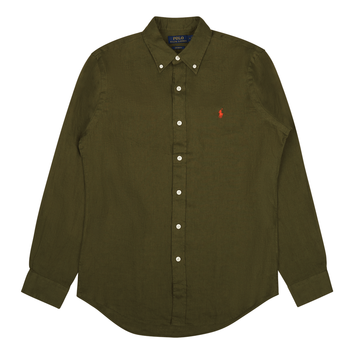 Custom Fit Linen Shirt Dark Sage