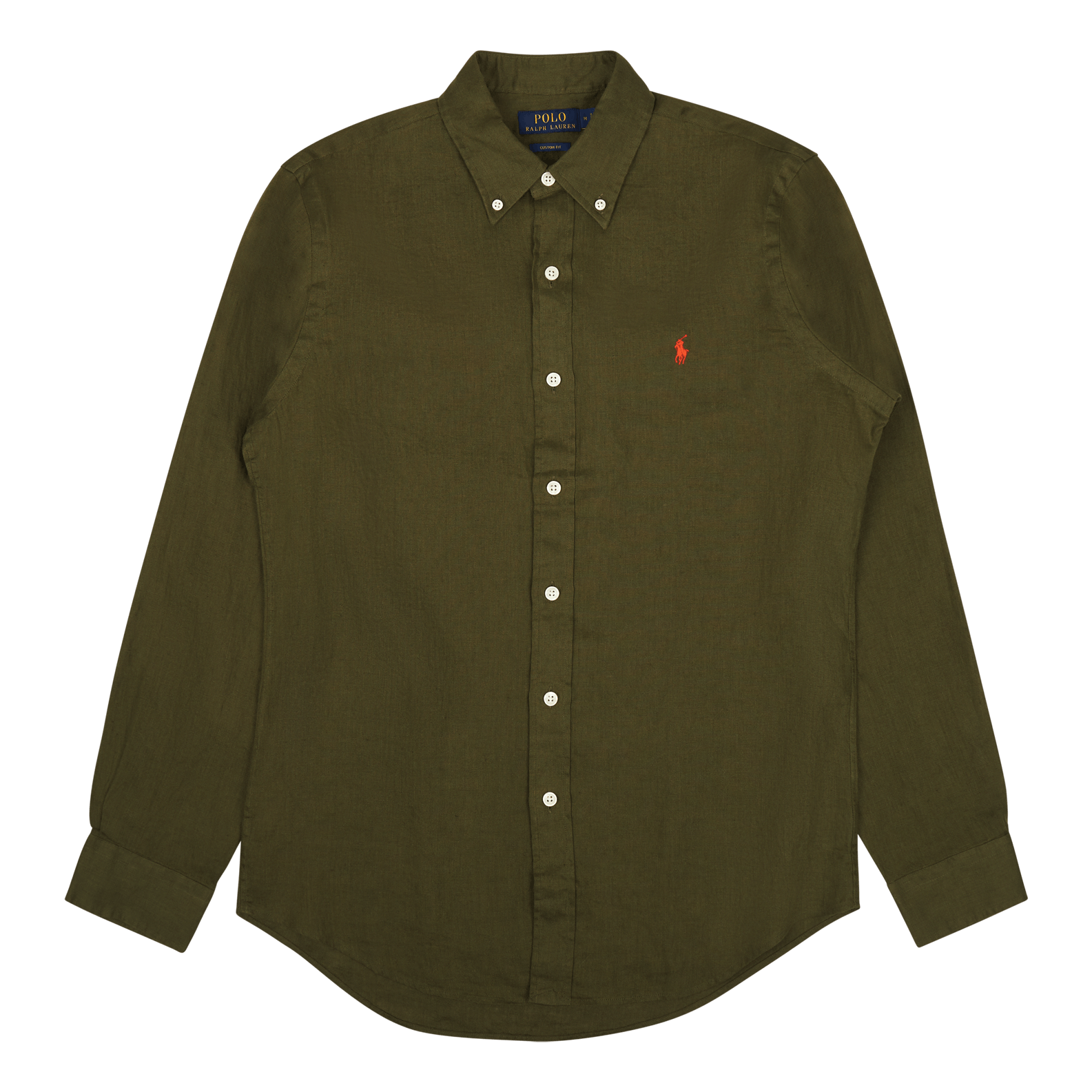 Custom Fit Linen Shirt Dark Sage