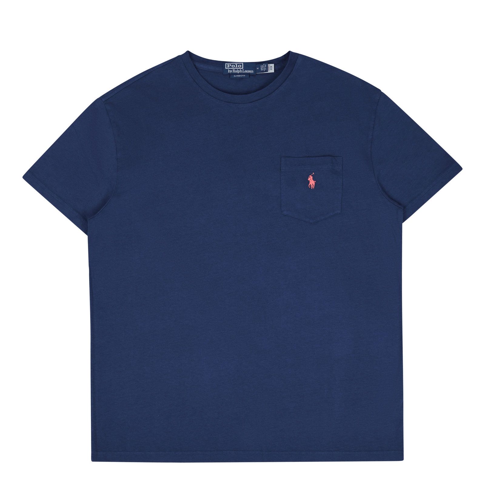 Classic Fit Cotton-Linen Pocket T-Shirt Light Navy