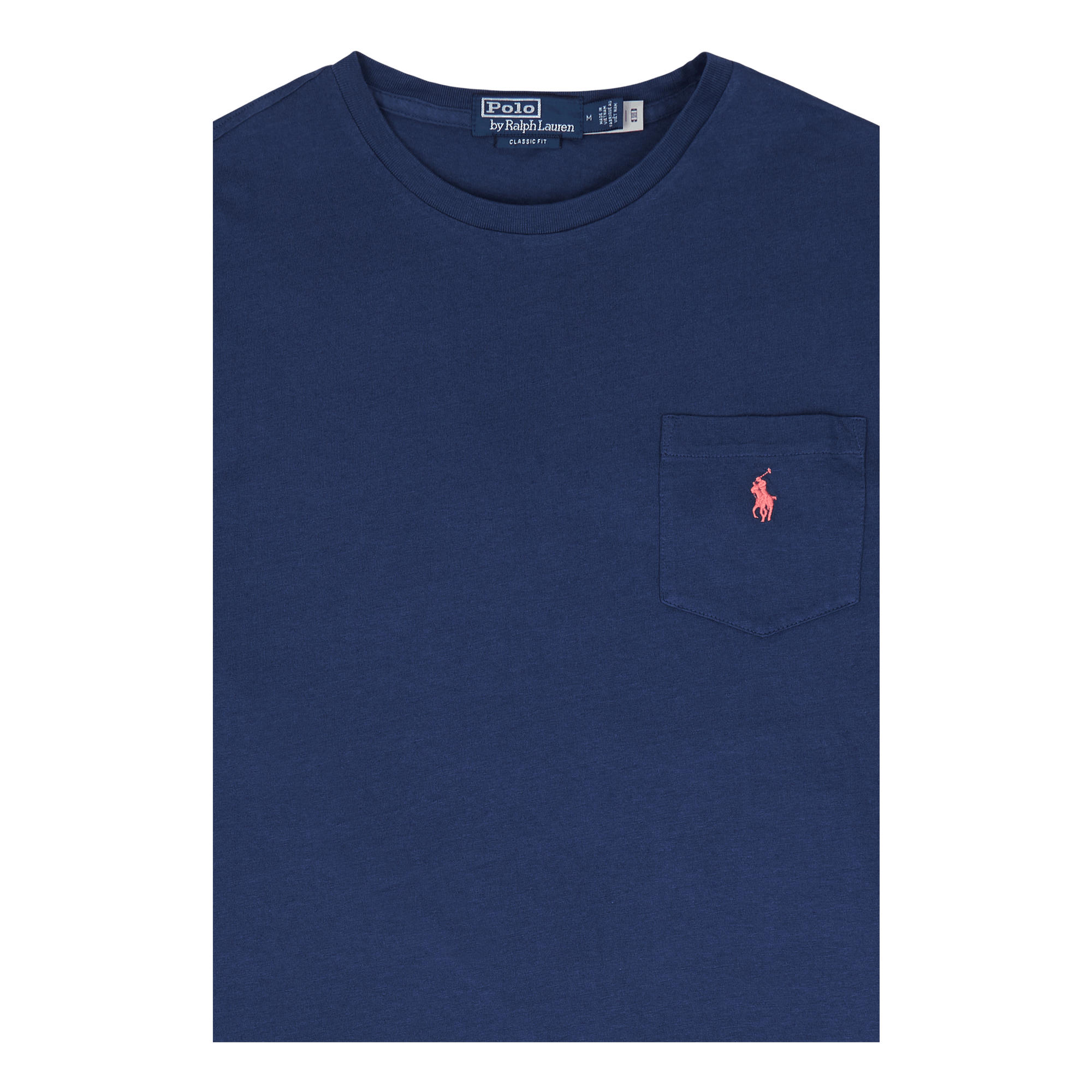 Classic Fit Cotton-Linen Pocket T-Shirt Light Navy