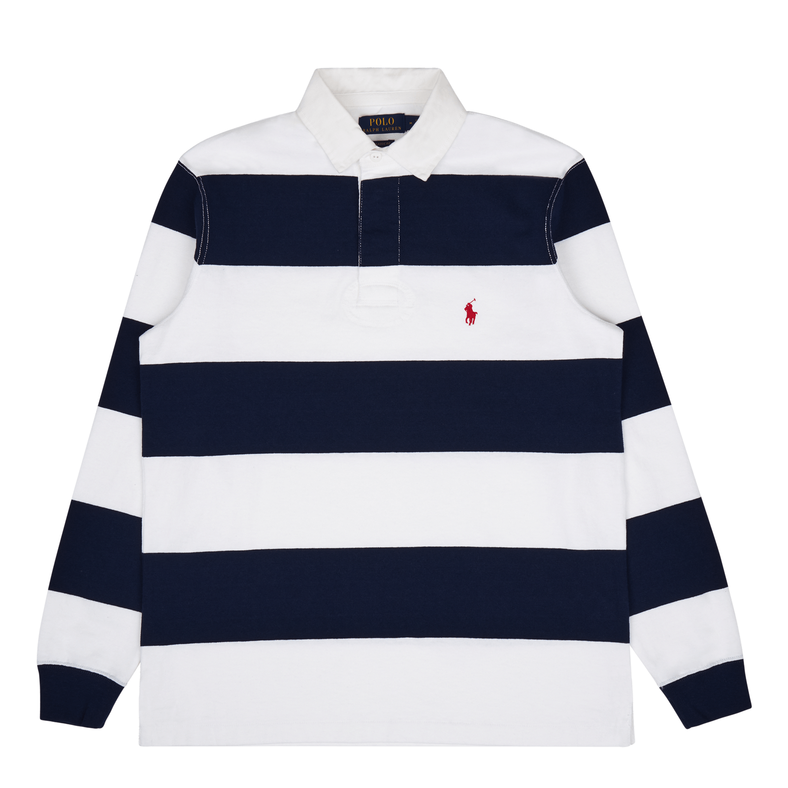 Classic Fit Striped Jersey Rugby Shirt Newport Navy/White