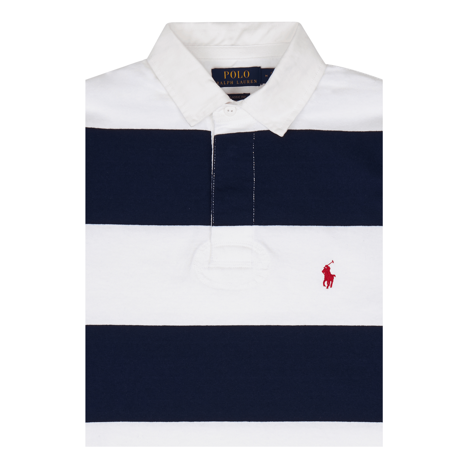 Classic Fit Striped Jersey Rugby Shirt Newport Navy/White