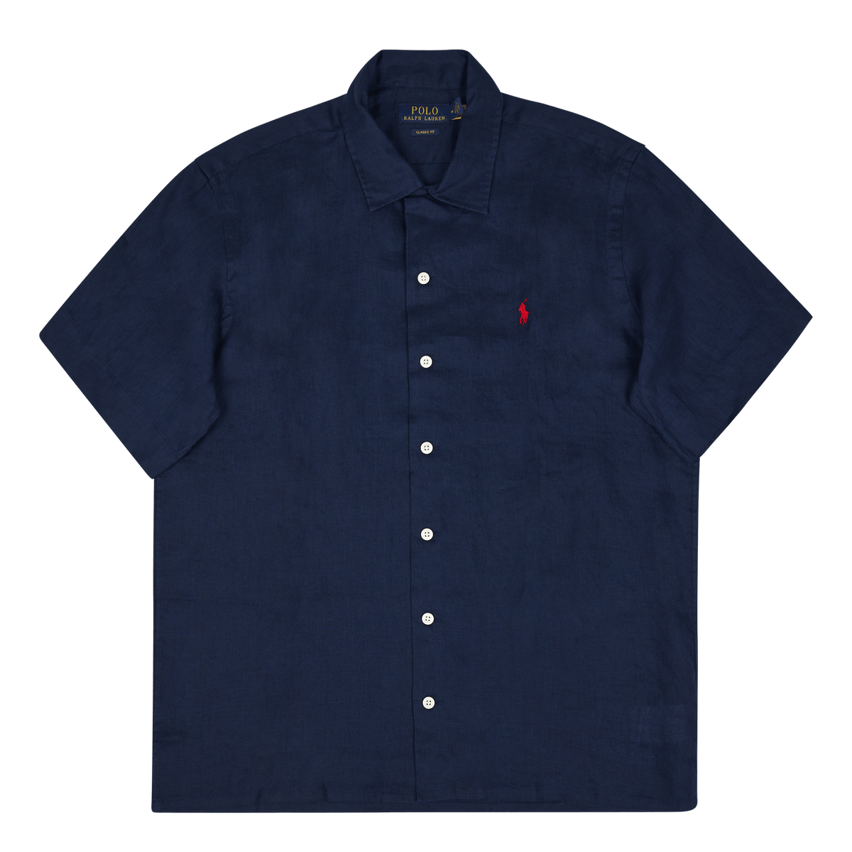 Classic Fit Linen Camp Shirt Newport Navy