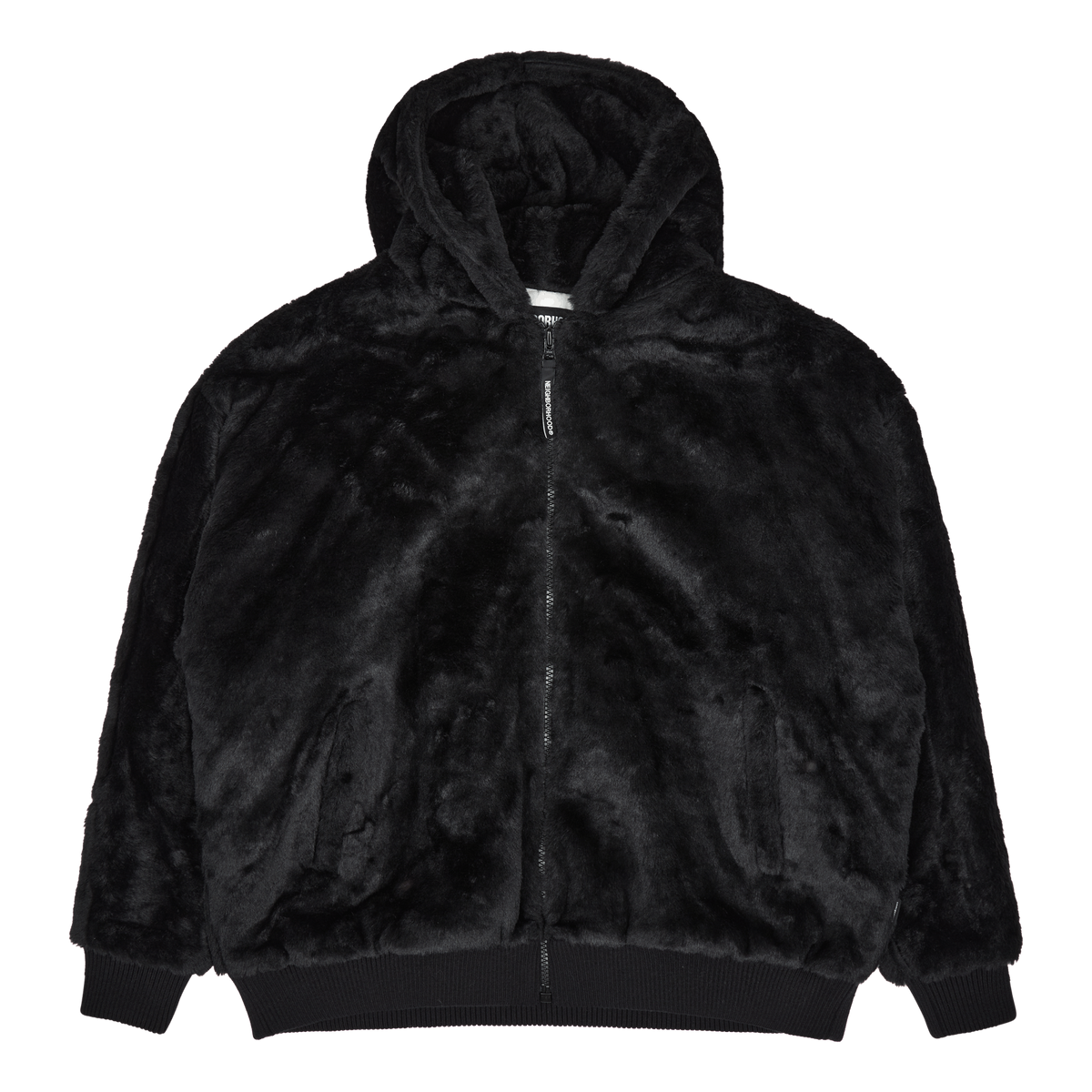 Fur Hooded Jk . Ac Black