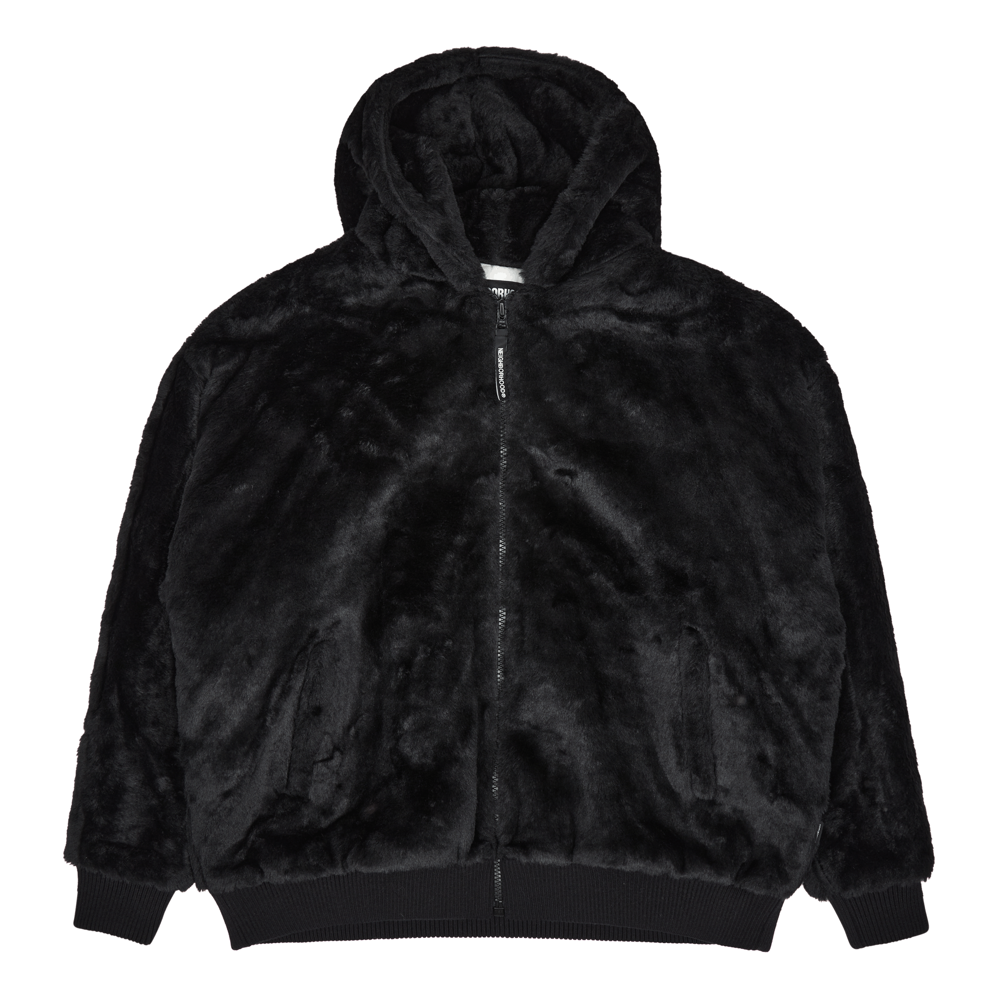 Fur Hooded Jk . Ac Black