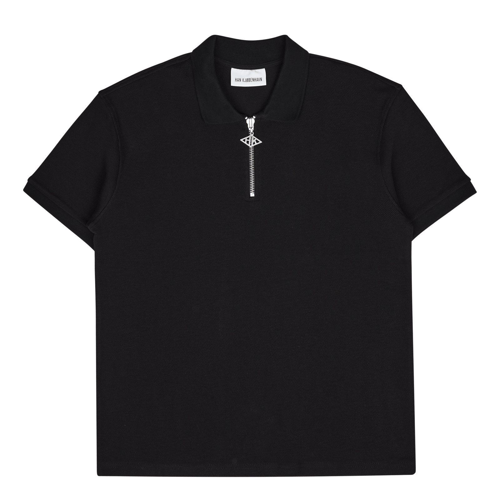Polo Zip Short Sleeve Black
