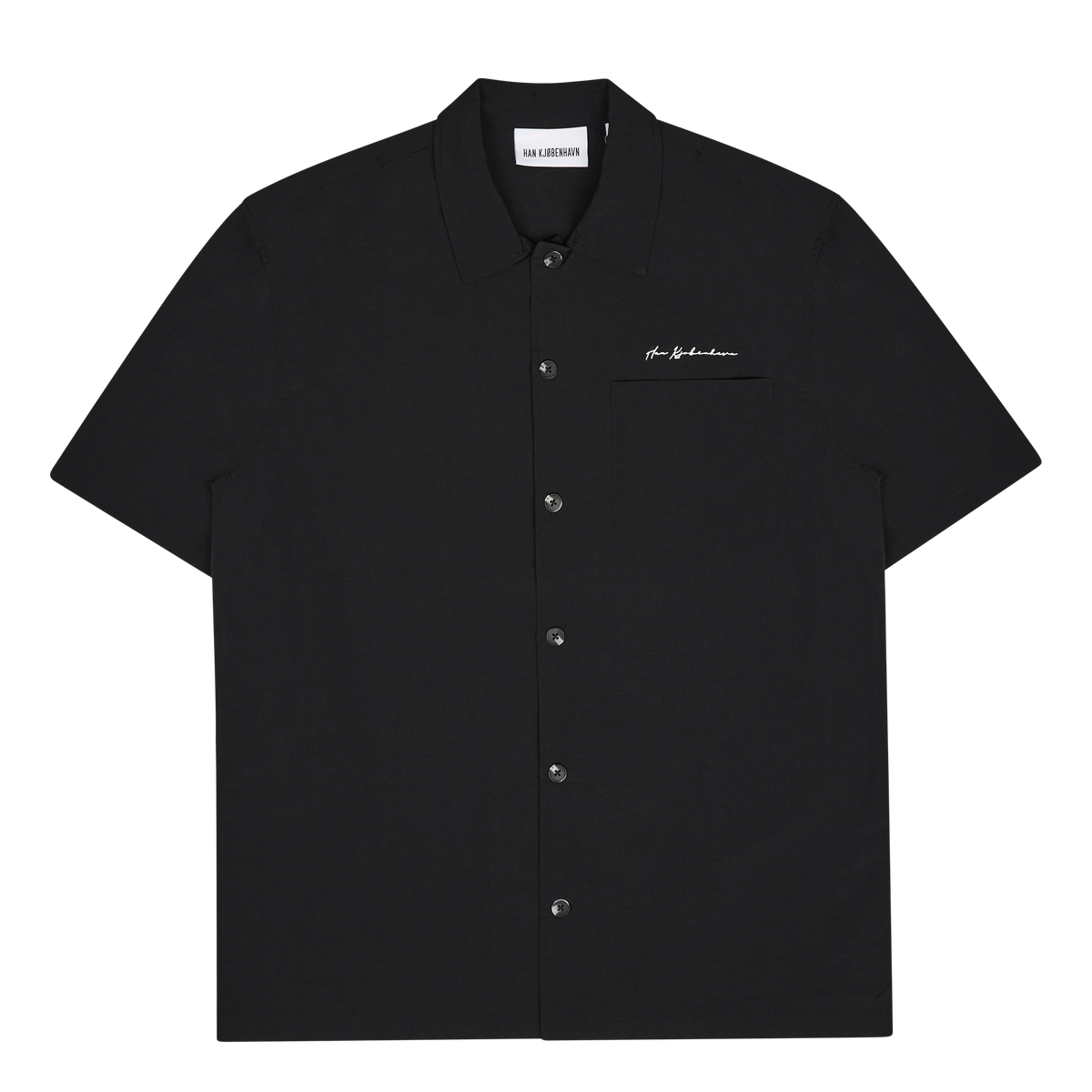 Nylon Summer Shirt Short Sleev Black