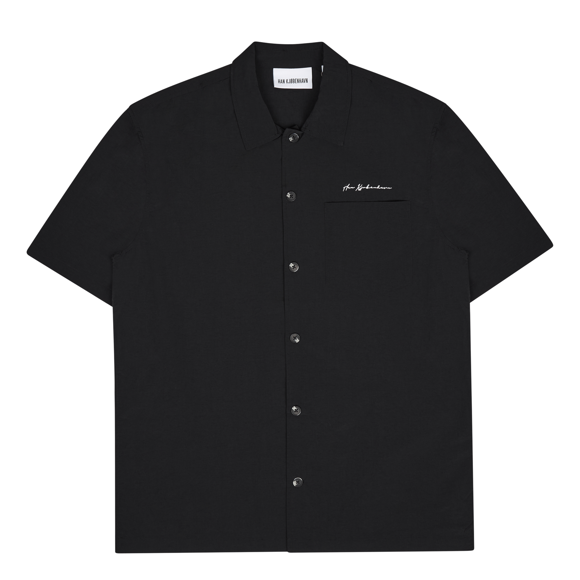 Nylon Summer Shirt Short Sleev Black