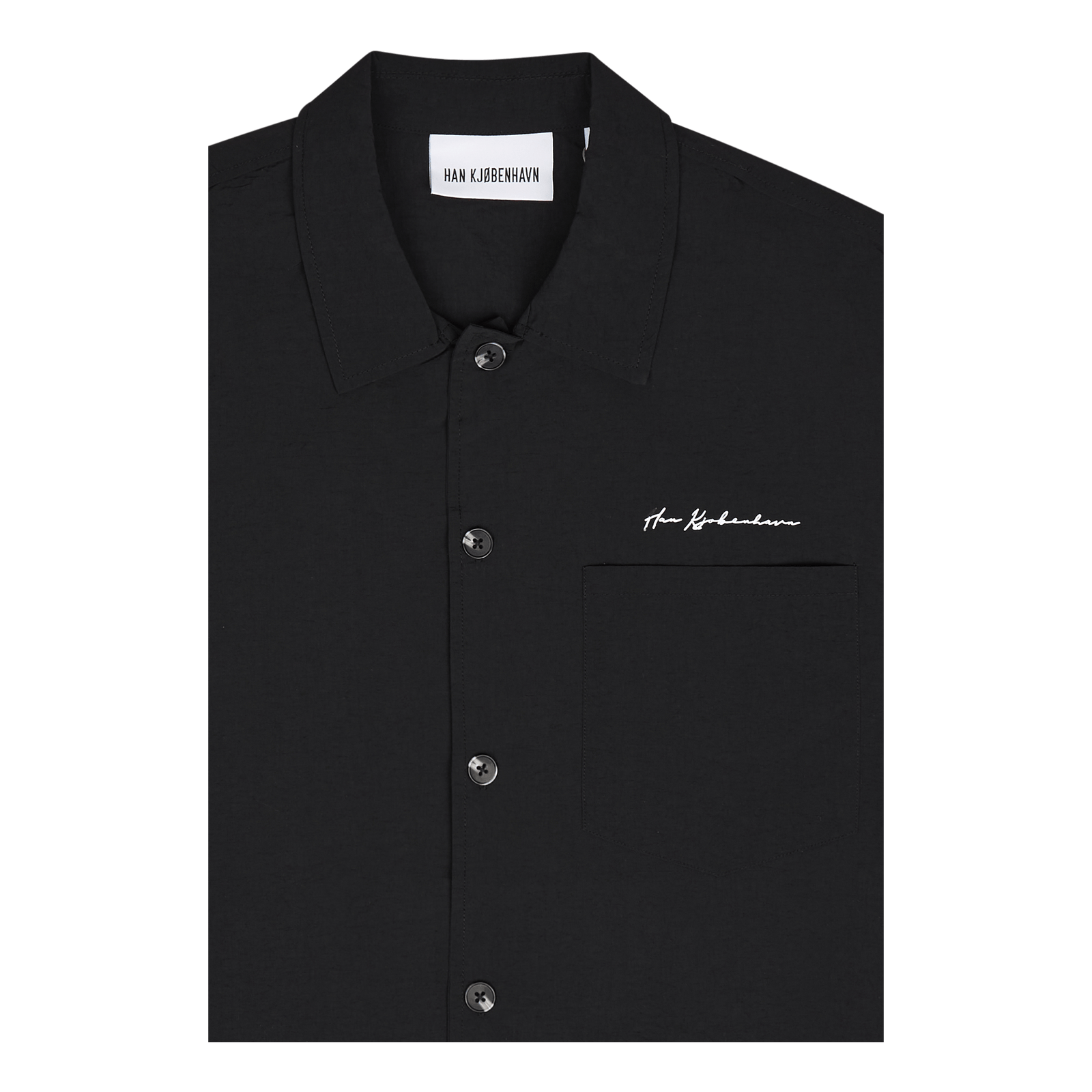 Nylon Summer Shirt Short Sleev Black