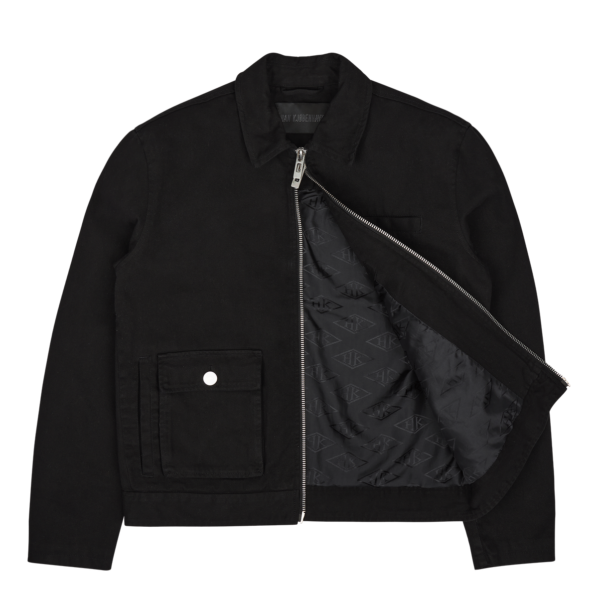 Cotton Boxy Cargo Jacket Black