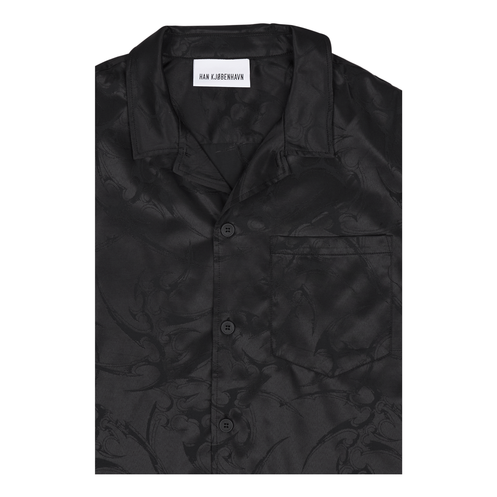Jacquard Summer Shirt Short Sl Black