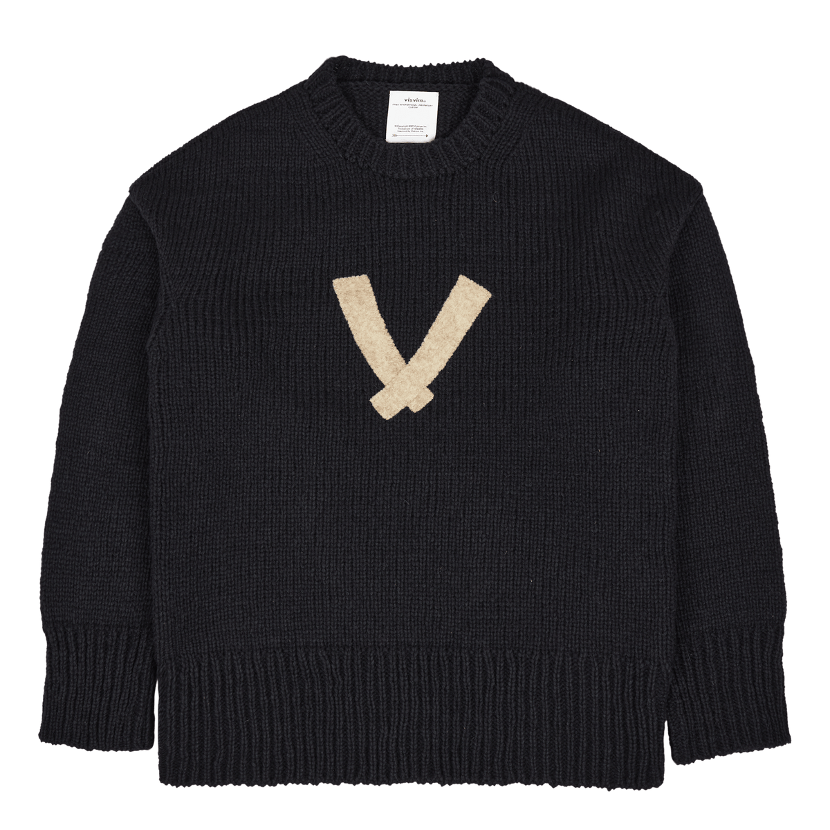 Letterman Crew Knit Navy Navy