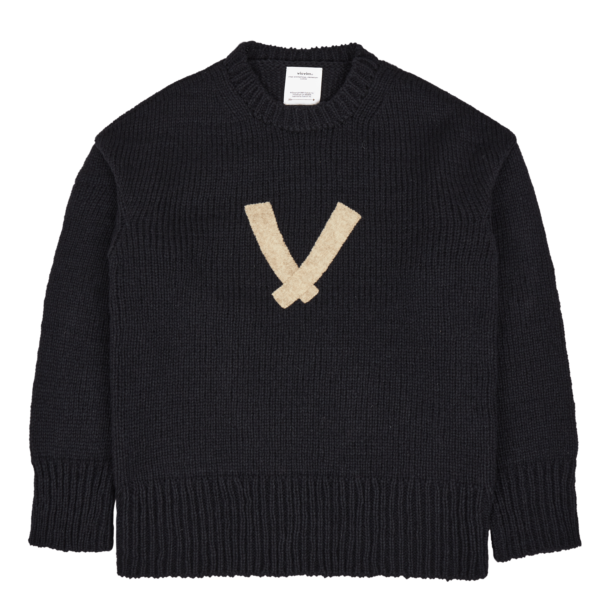 Letterman Crew Knit Navy Navy