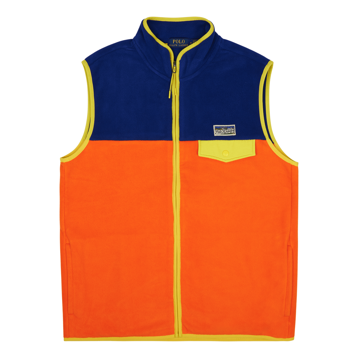 Color-Blocked Brushed Fleece Vest Sailing Orange Multi
