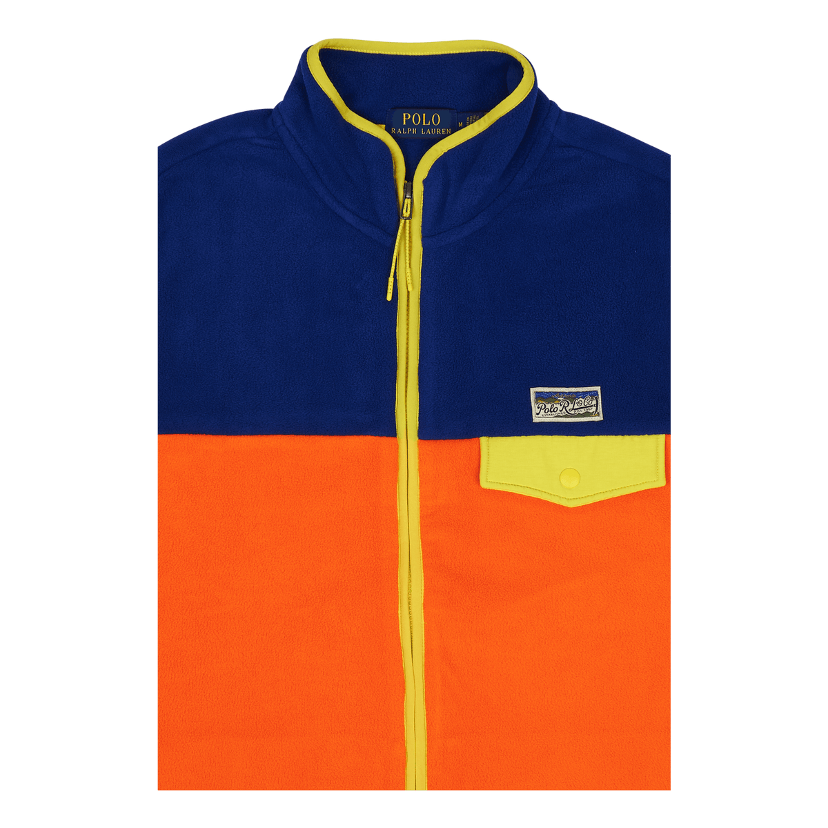 Color-Blocked Brushed Fleece Vest Sailing Orange Multi