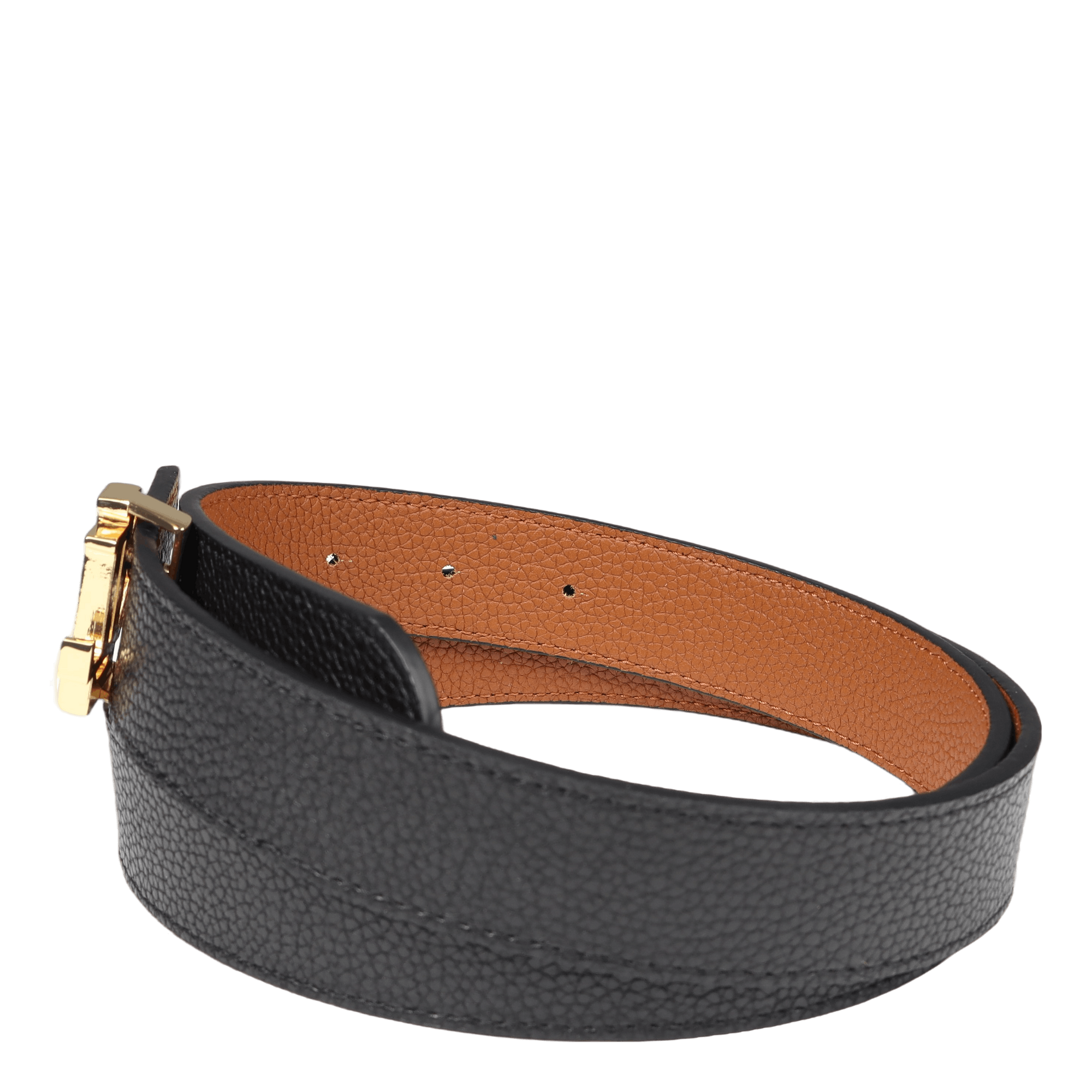 Reversible Logo Leather Belt Blk/Tan