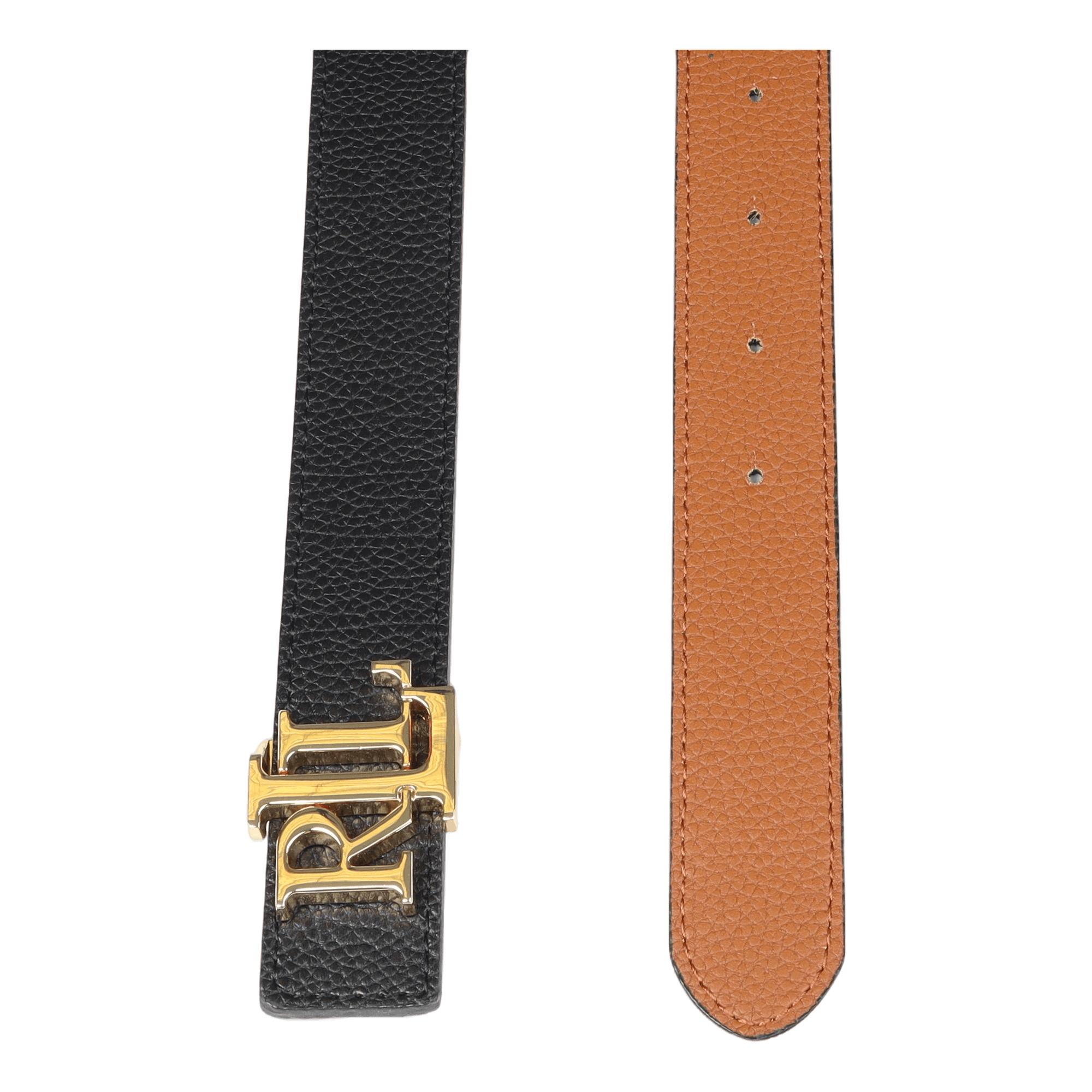 Reversible Logo Leather Belt Blk/Tan