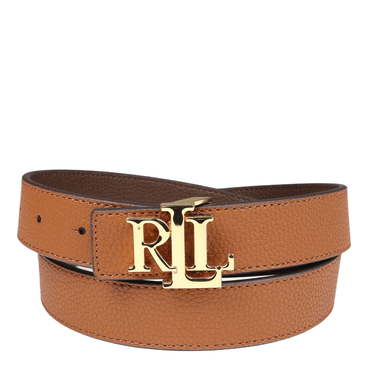 Reversible Logo Leather Belt Ltn/Dkbr