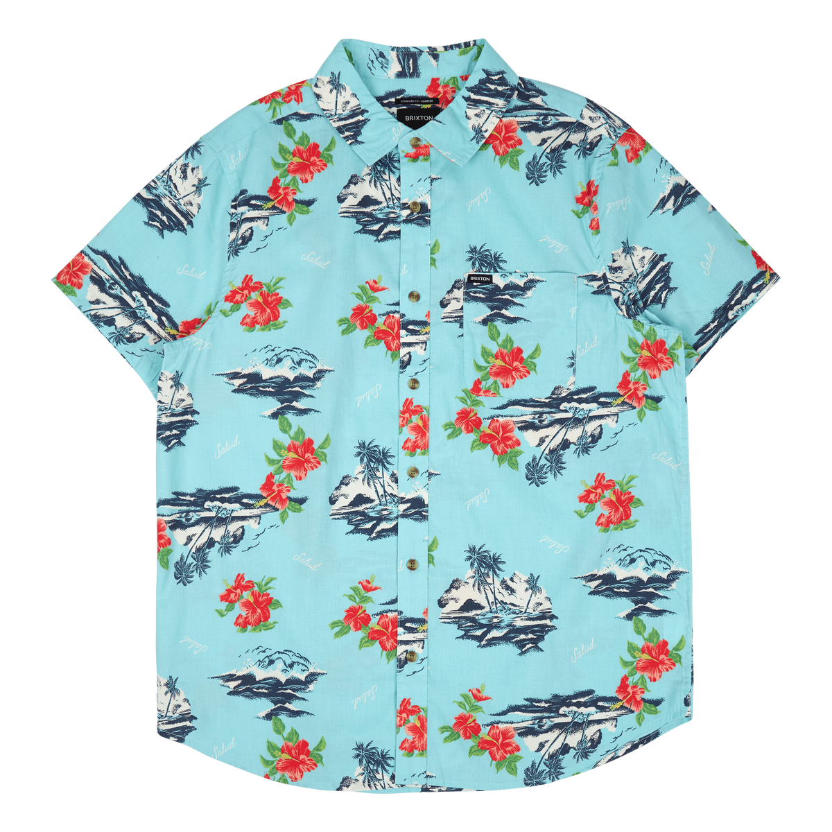 Charter Print S/s Wvn Canal Blue/paradise