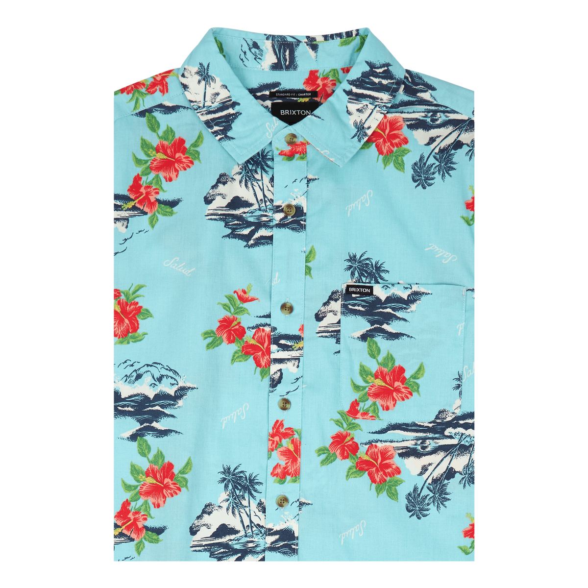 Charter Print S/s Wvn Canal Blue/paradise