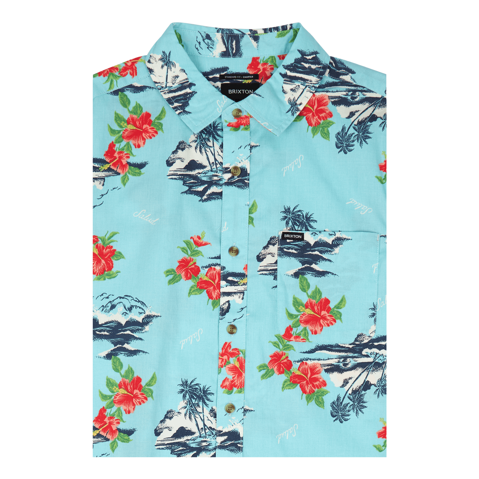 Charter Print S/s Wvn Canal Blue/paradise