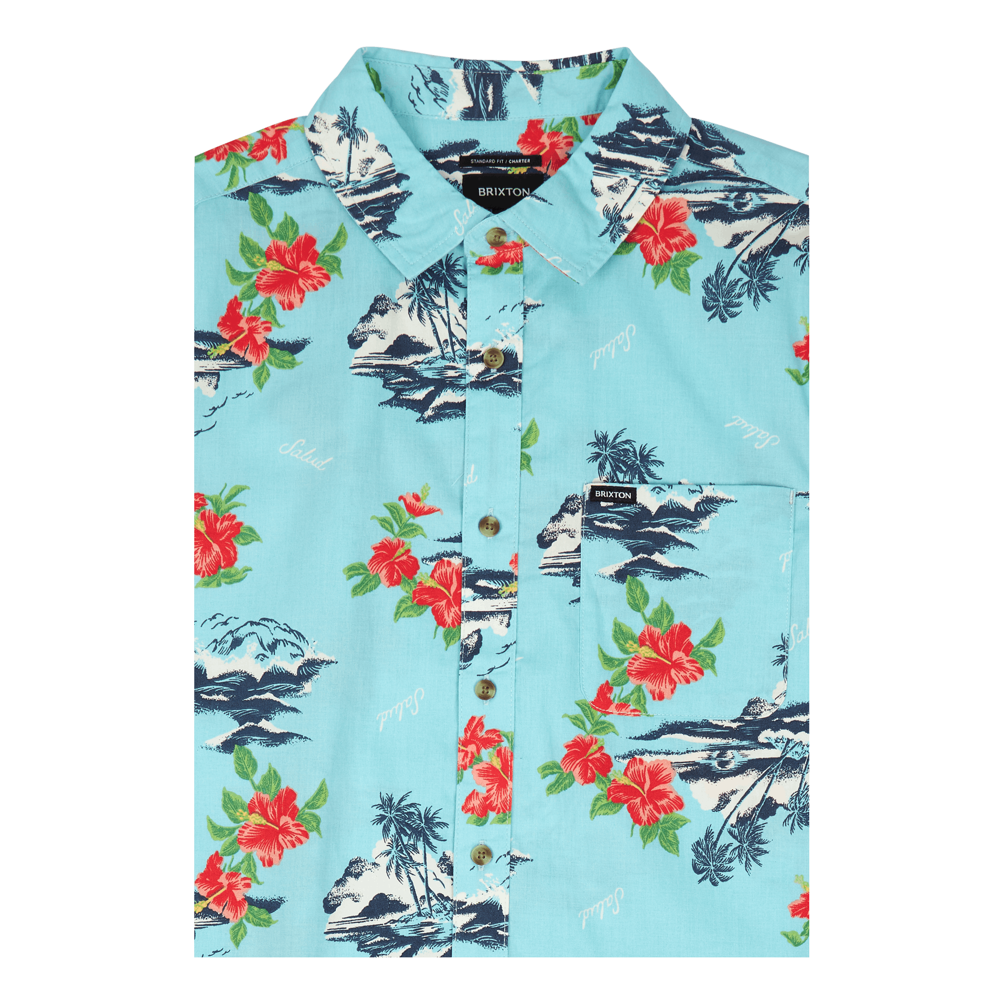 Charter Print S/s Wvn Canal Blue/paradise