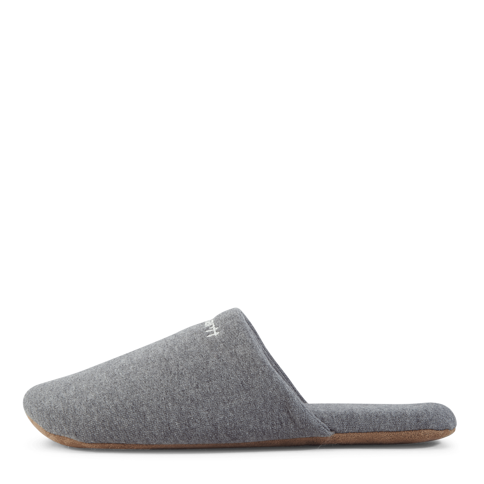 Script Embroidery Slippers Dark Grey Heather / White