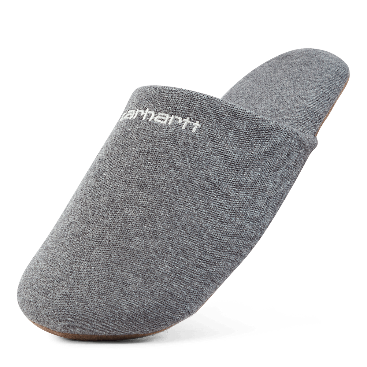 Script Embroidery Slippers Dark Grey Heather / White