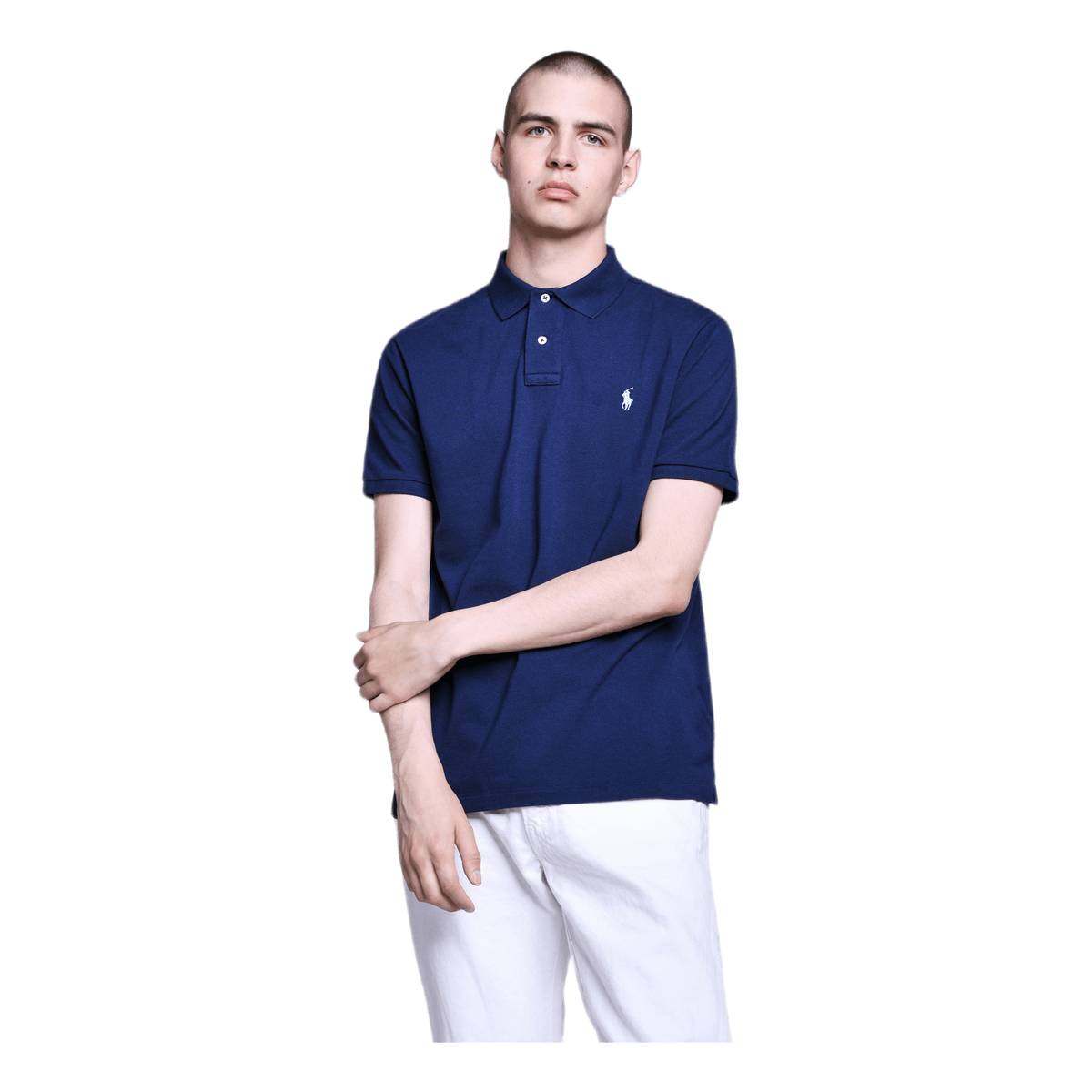 Custom Slim Fit Cotton Mesh Po Blue