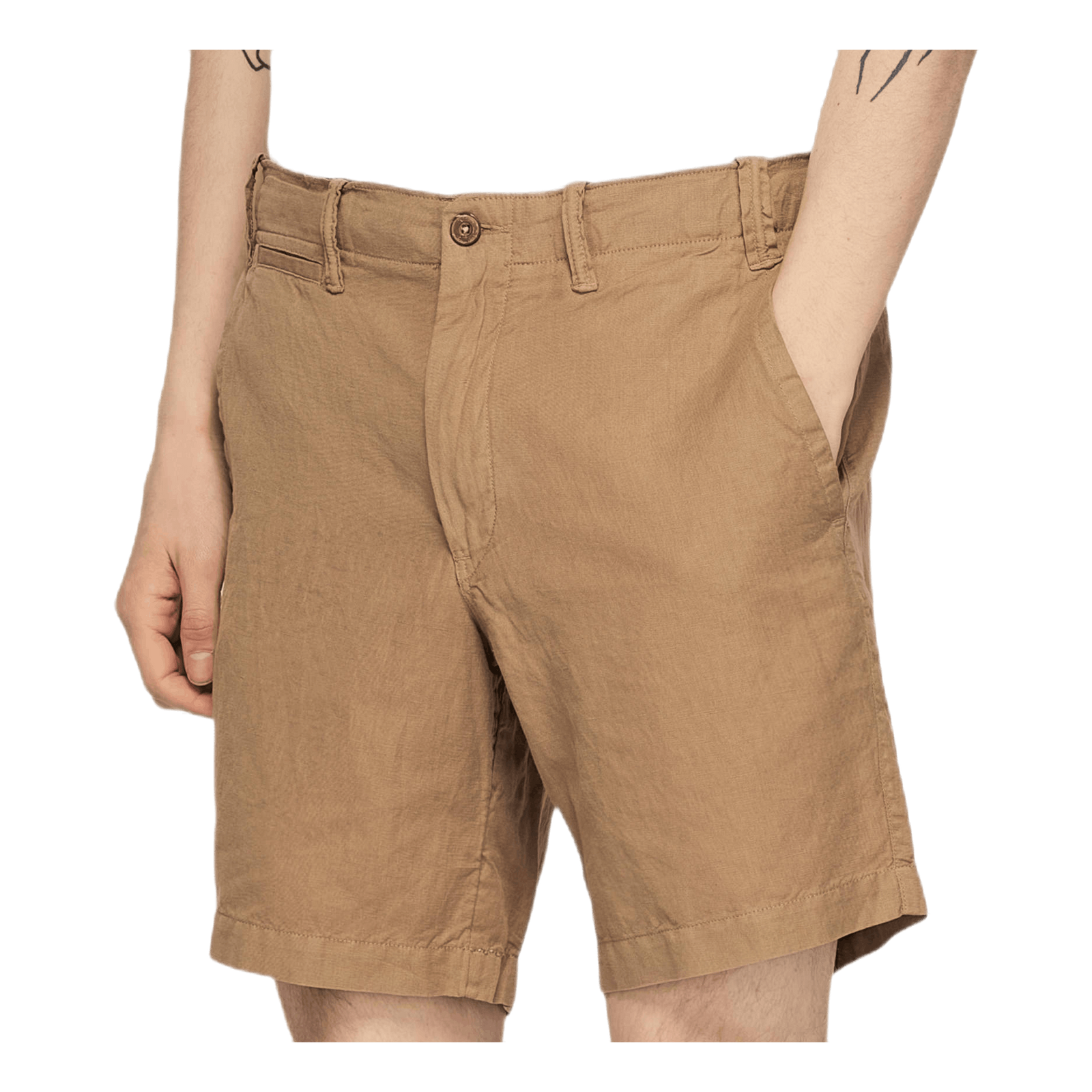 8-Inch Straight Fit Linen-Blend Short