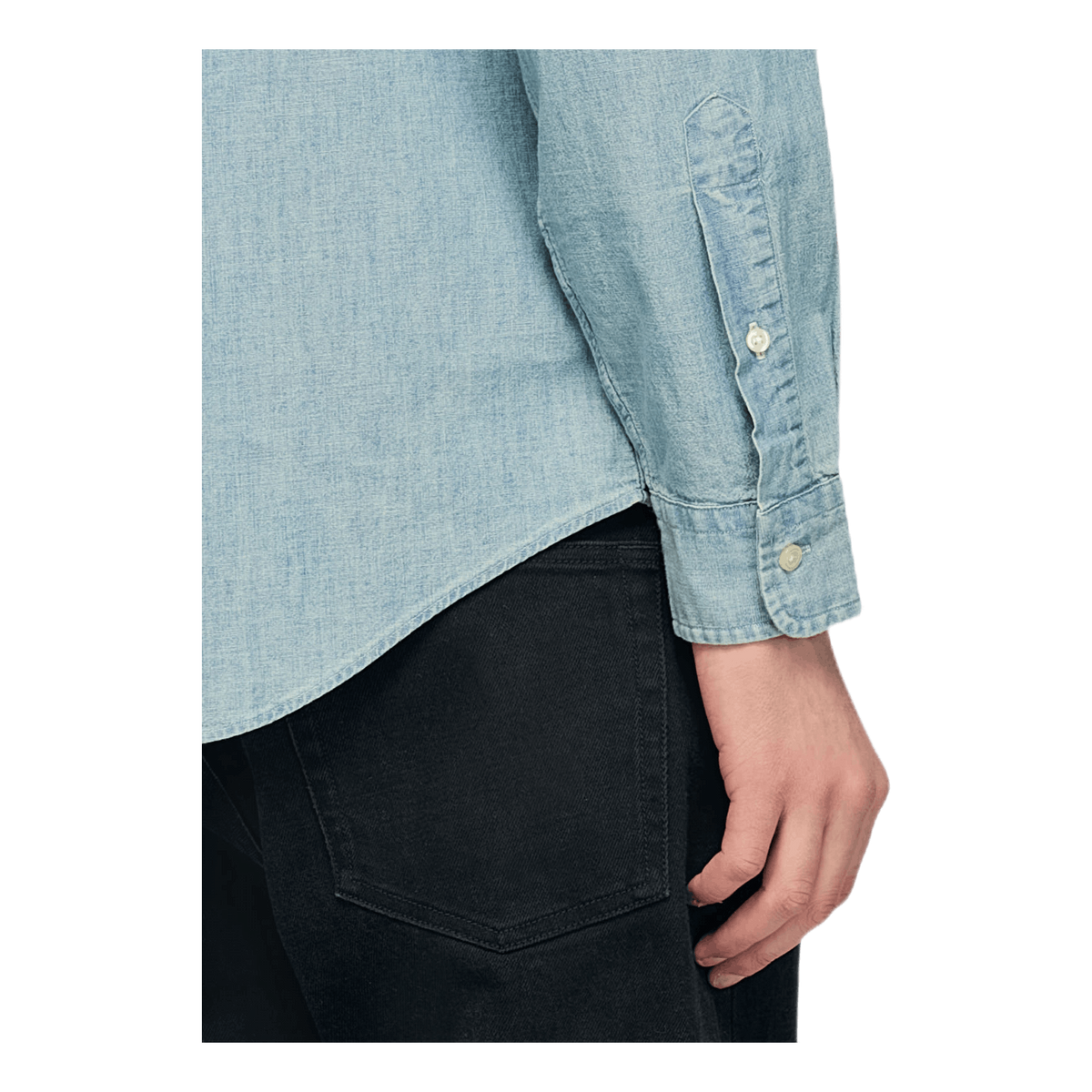 Custom Fit Chambray Shirt Blue