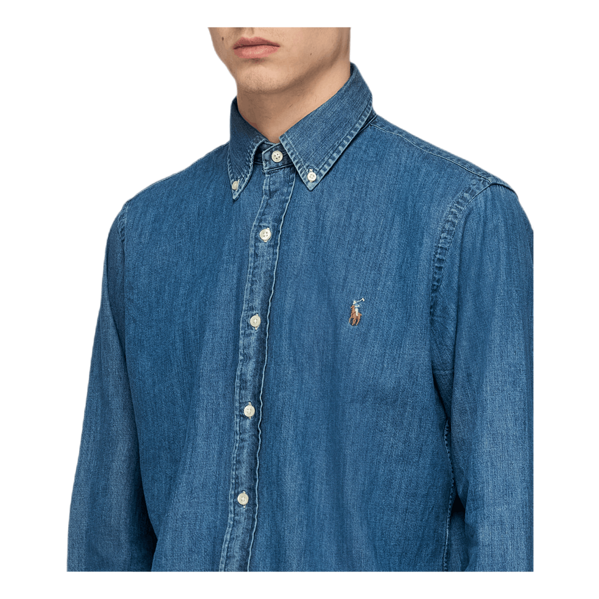 Custom Fit Denim Shirt Blue