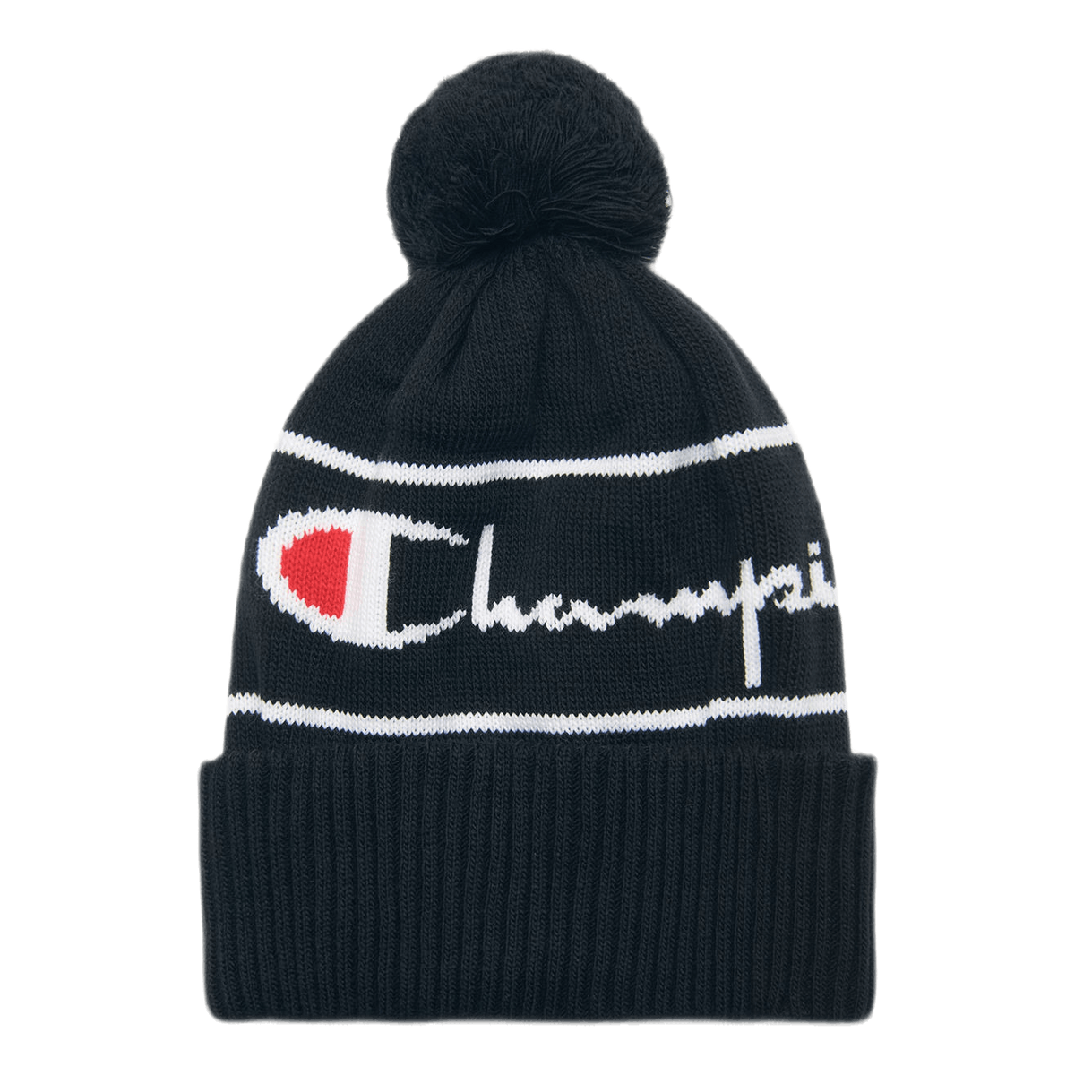 Big Logo Pon Pon Beanie Black