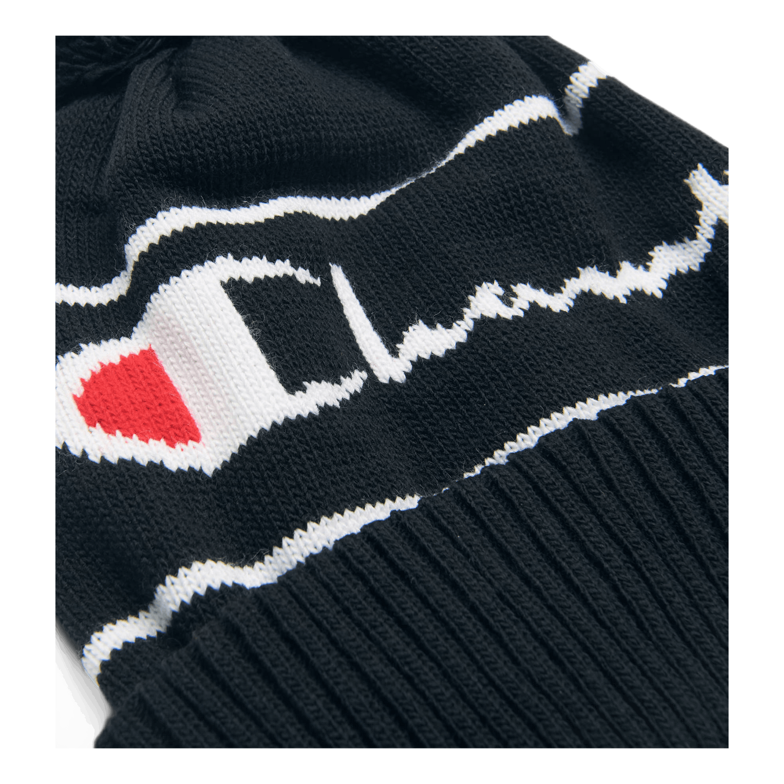 Big Logo Pon Pon Beanie Black