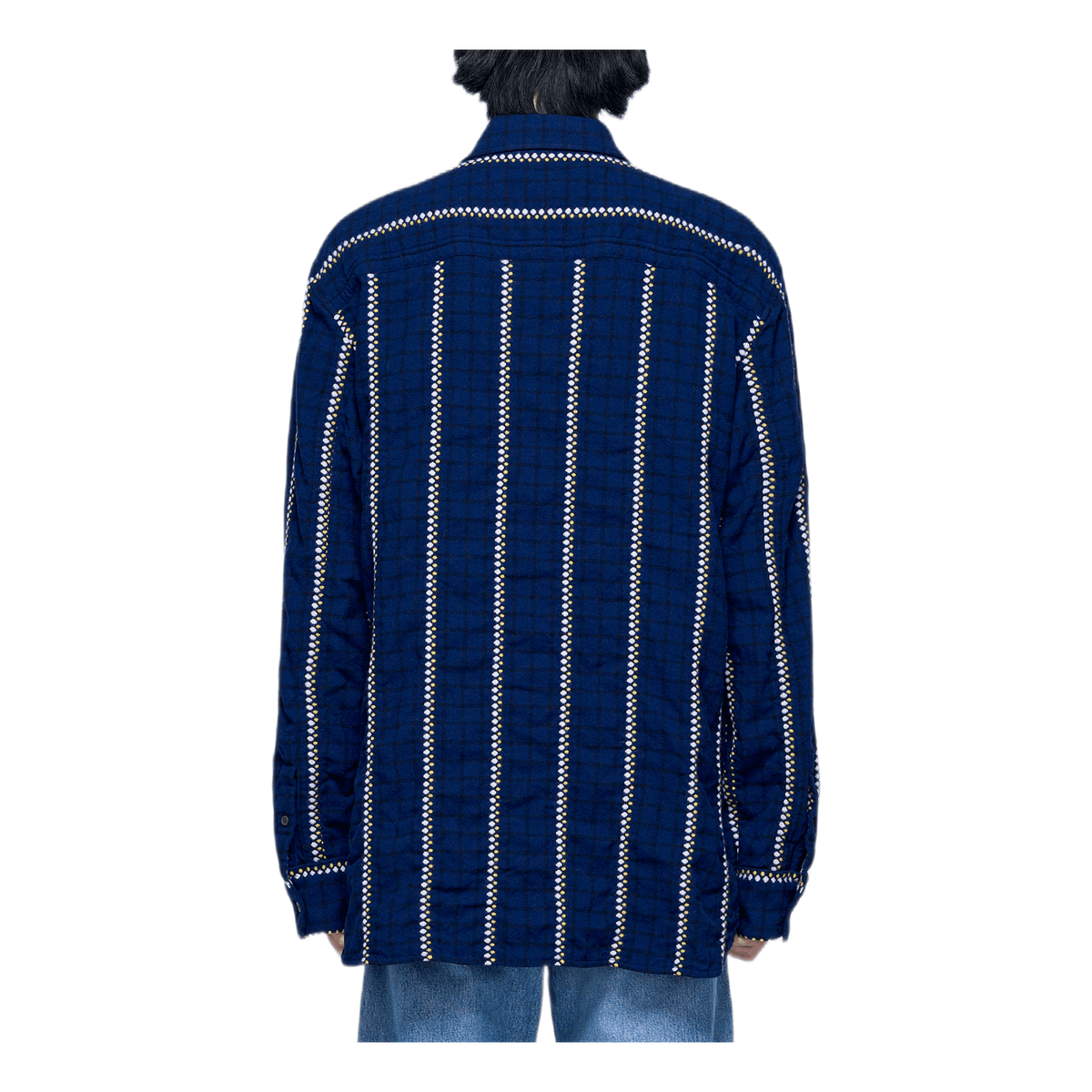 Patterned Light Flannel Shirt Blue