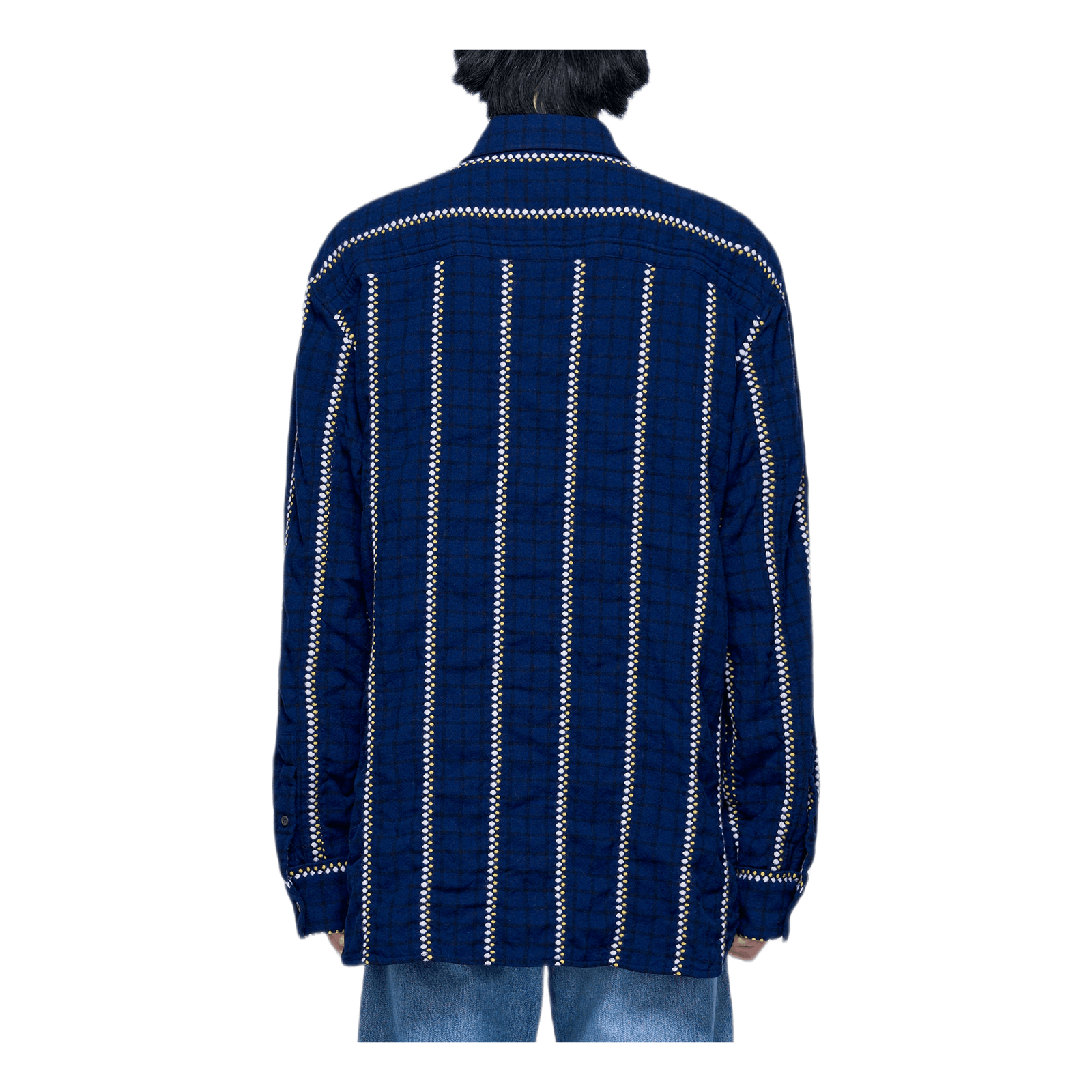 Patterned Light Flannel Shirt Blue