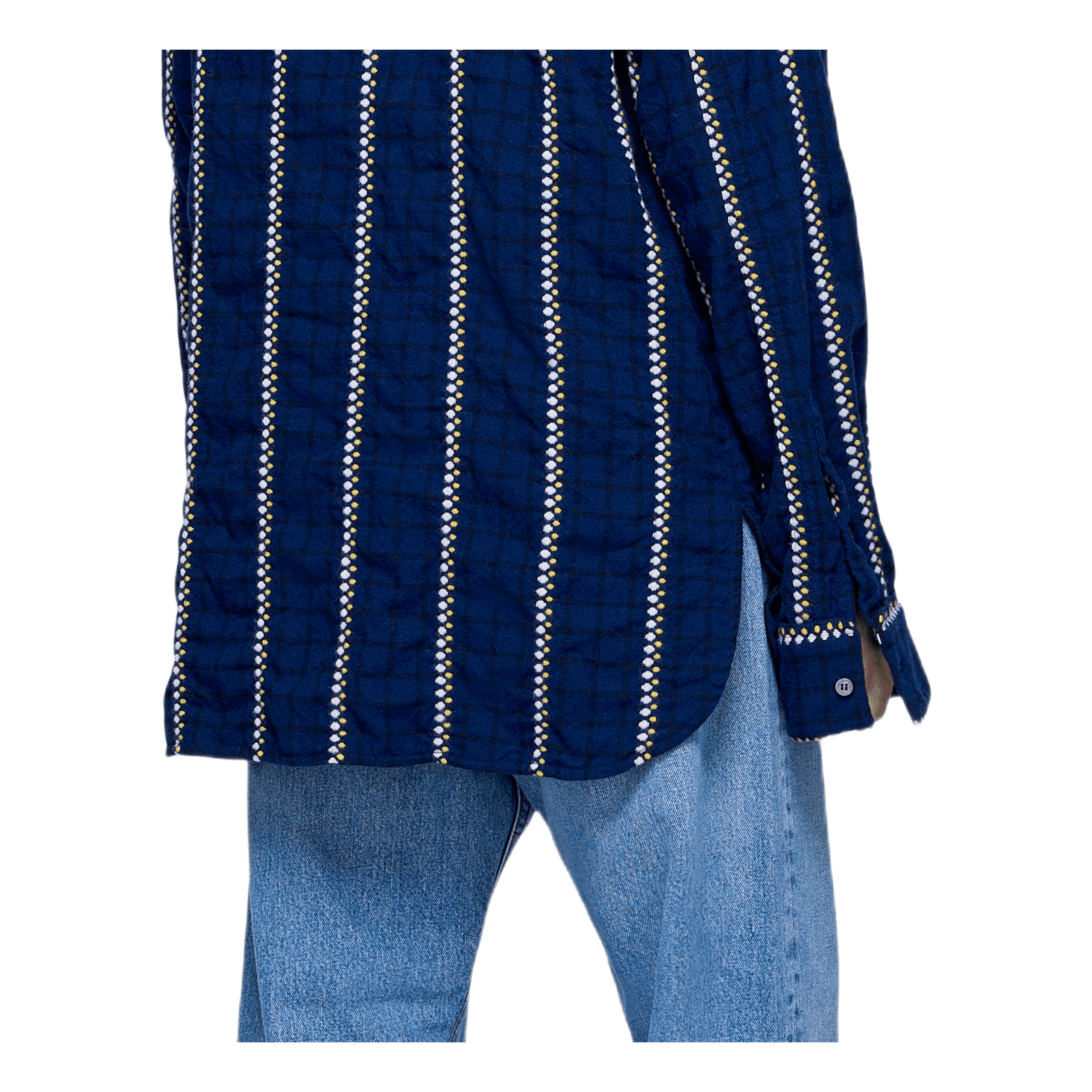 Patterned Light Flannel Shirt Blue