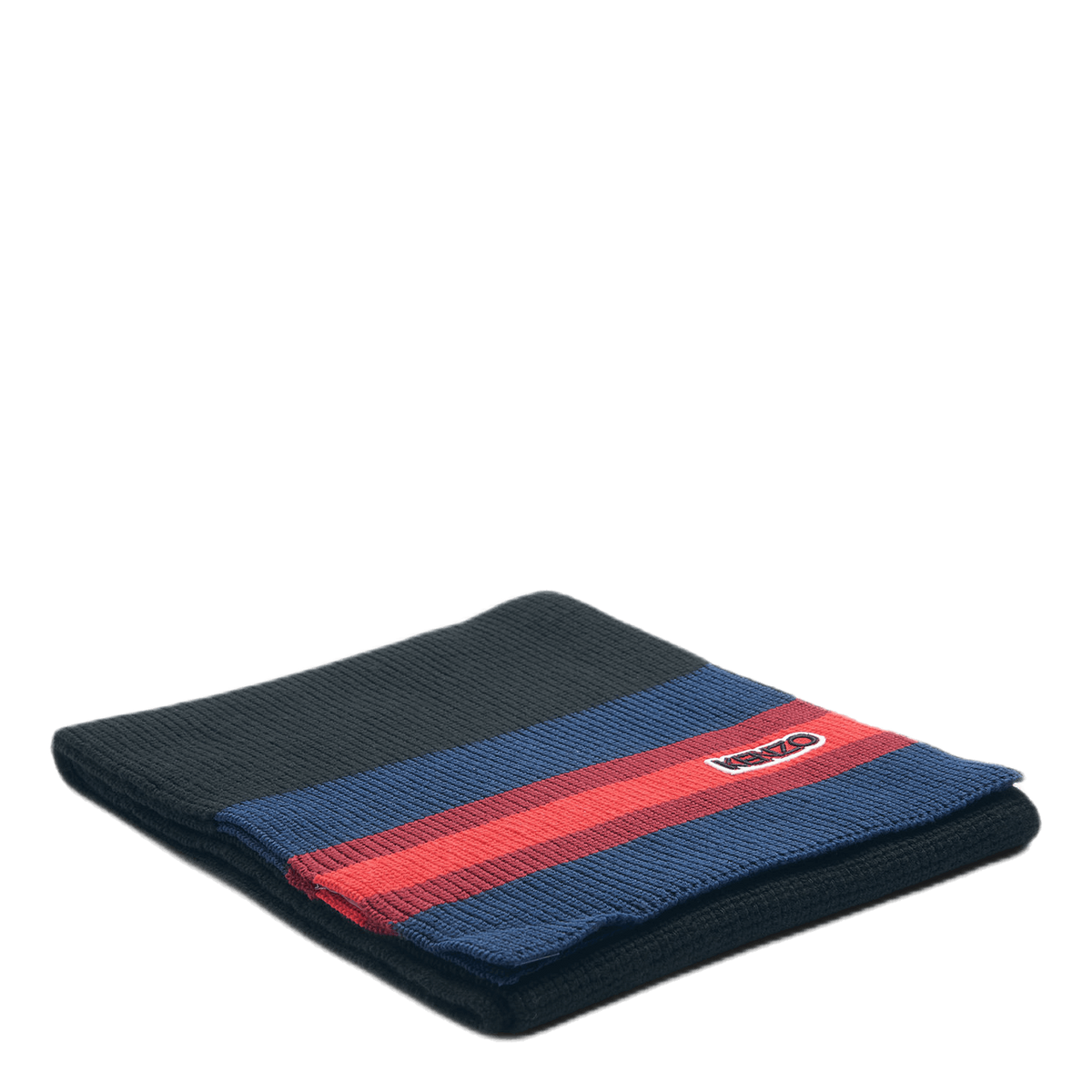 Logo Patch Knitted Scarf Black