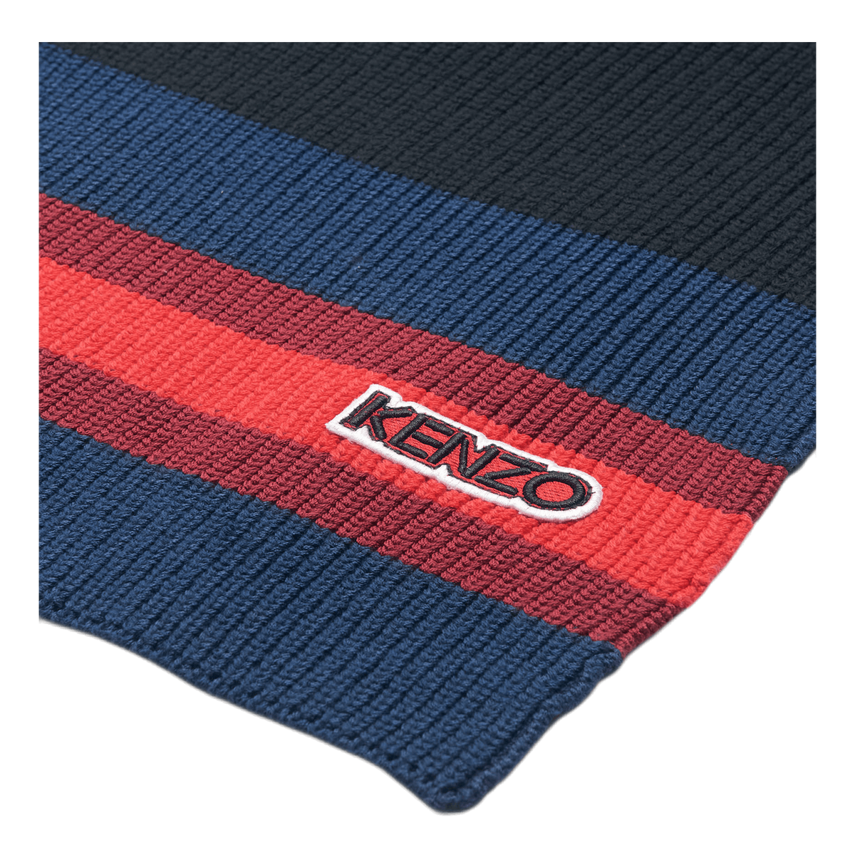 Logo Patch Knitted Scarf Black