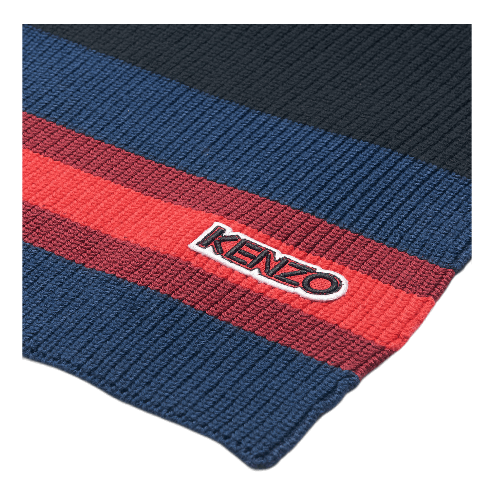 Logo Patch Knitted Scarf Black