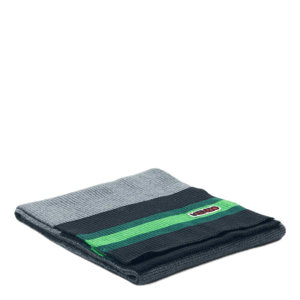 Logo Patch Knitted Scarf Gray