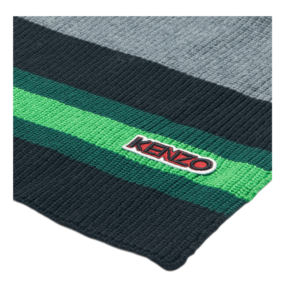 Logo Patch Knitted Scarf Gray