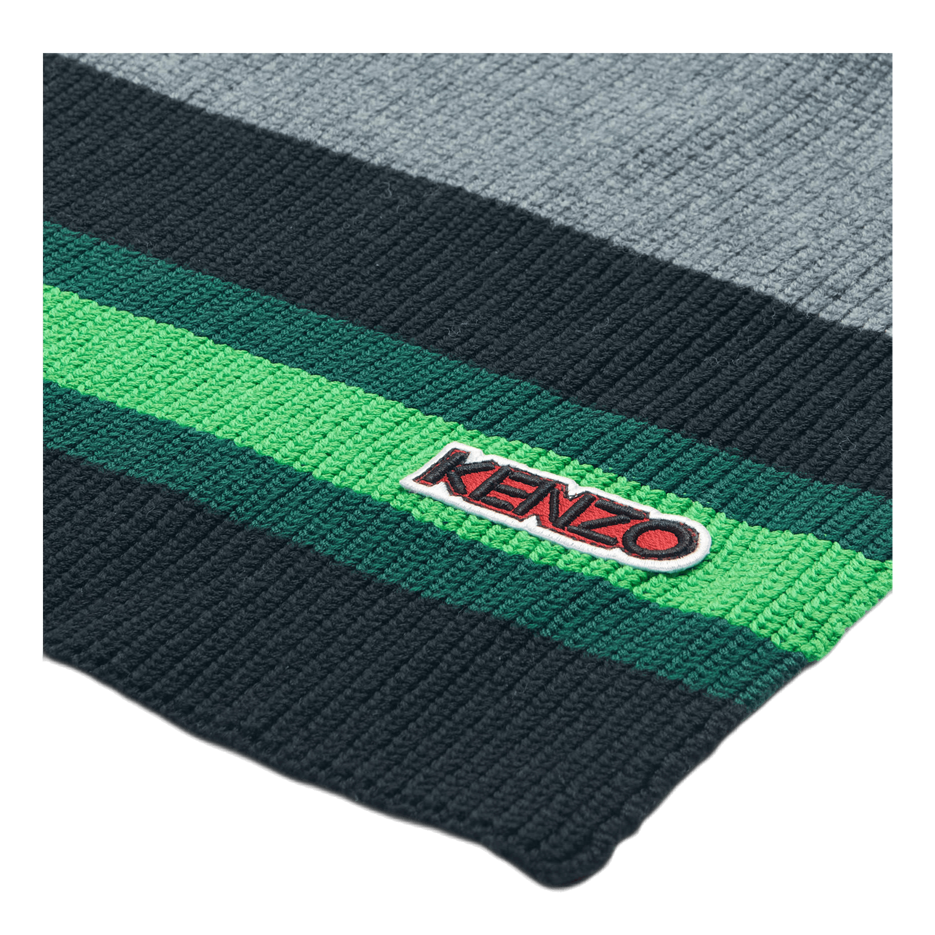 Logo Patch Knitted Scarf Gray