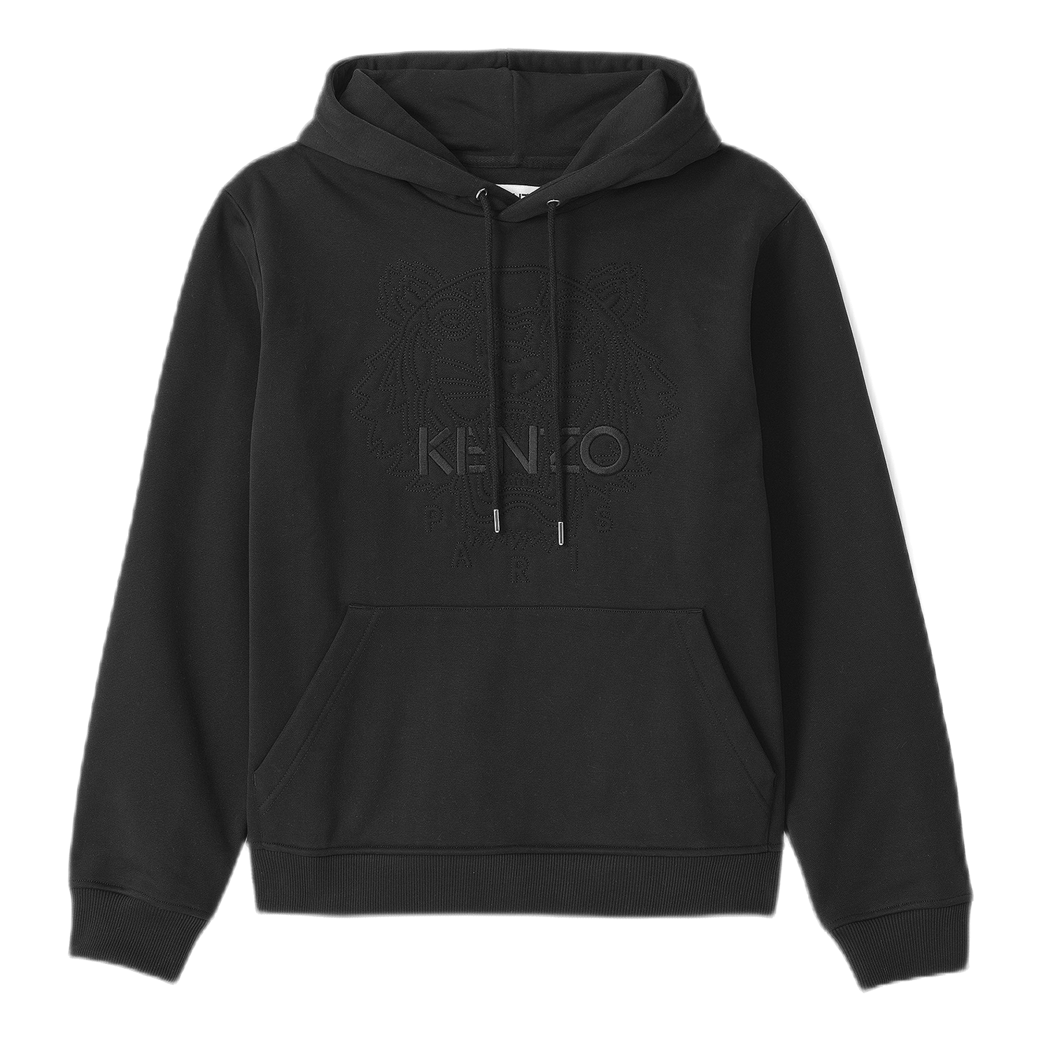 Embossed Tiger Hoodie Black