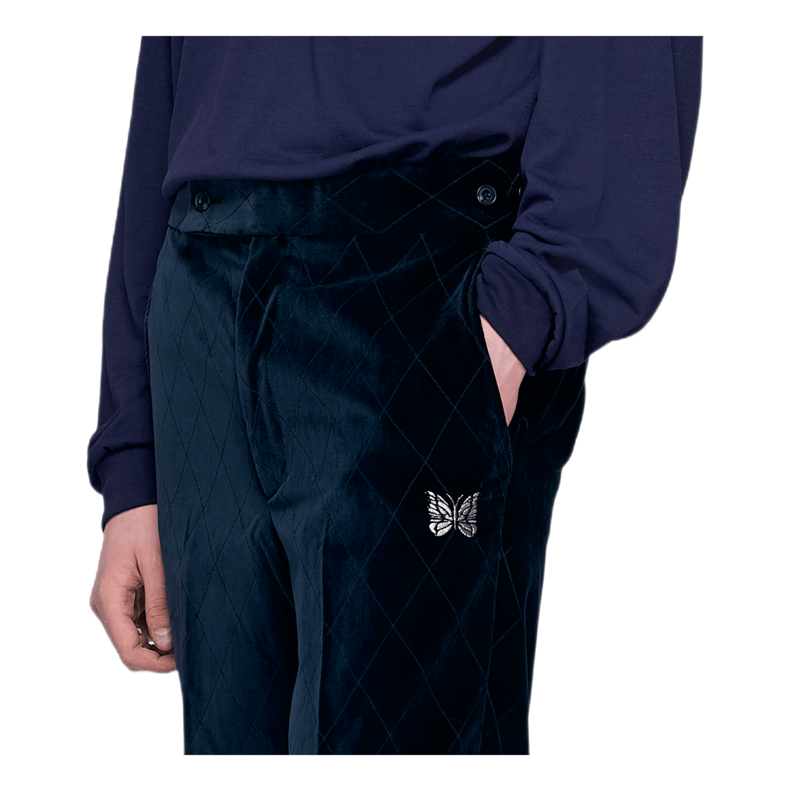 Side Tab Trouser Pe/c Velvet / Blue