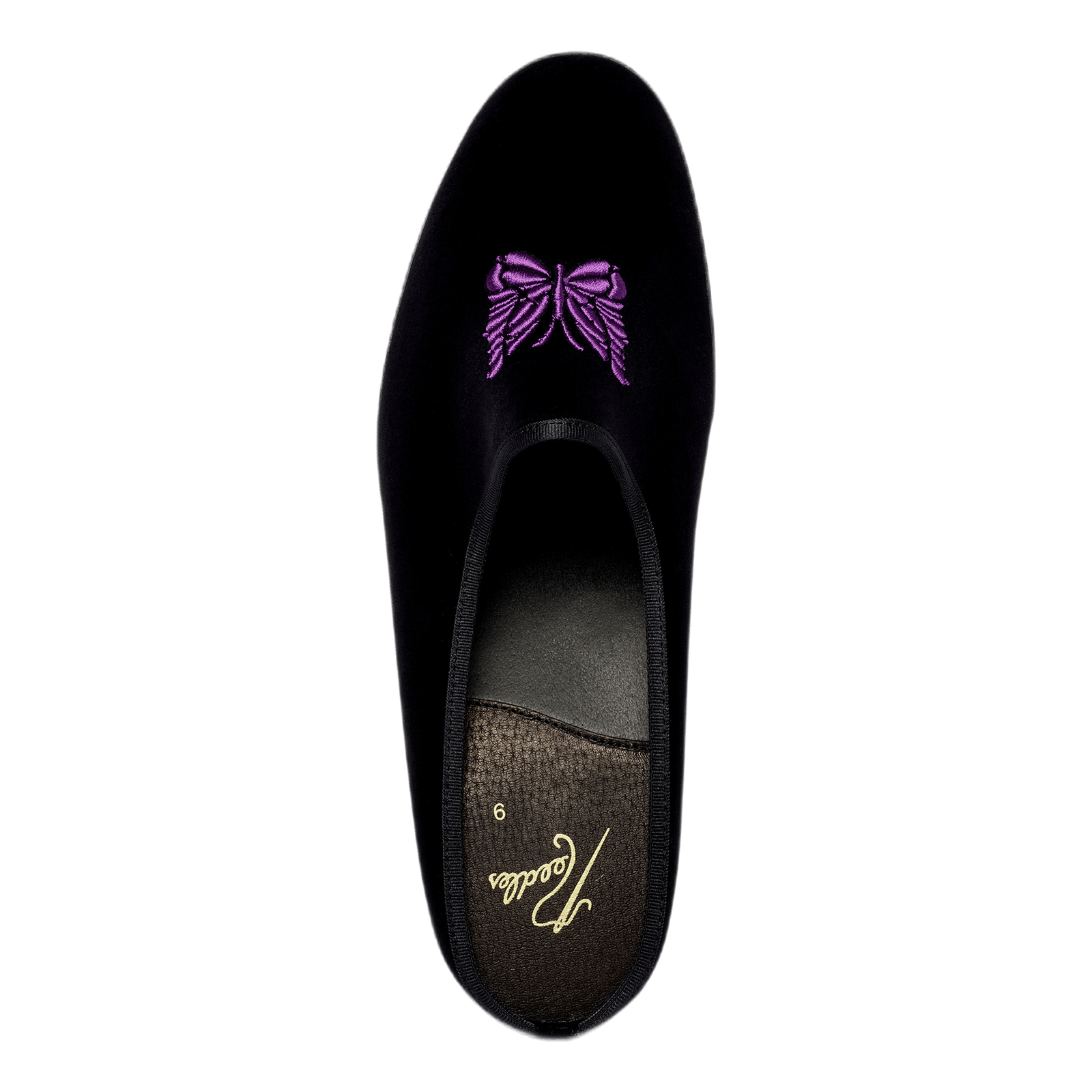 Papillon Emb. Mule Black