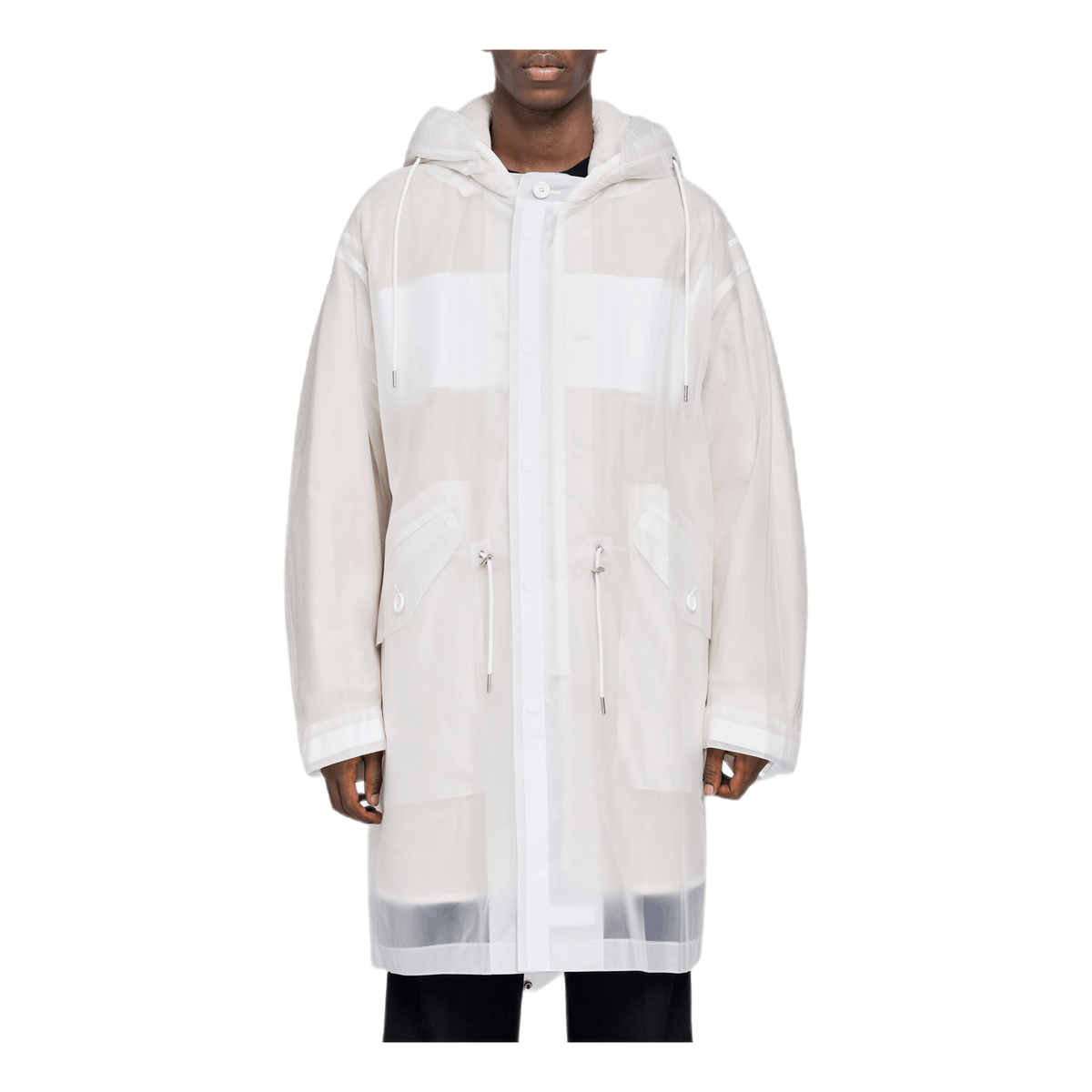 Transparent Fishtail Parka White