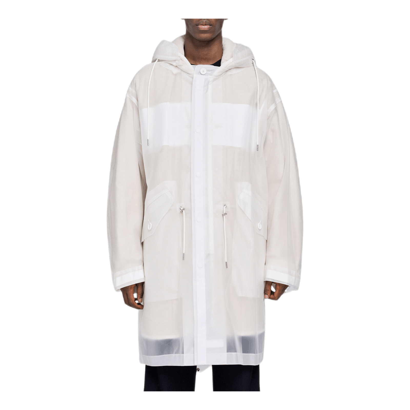 Transparent Fishtail Parka White