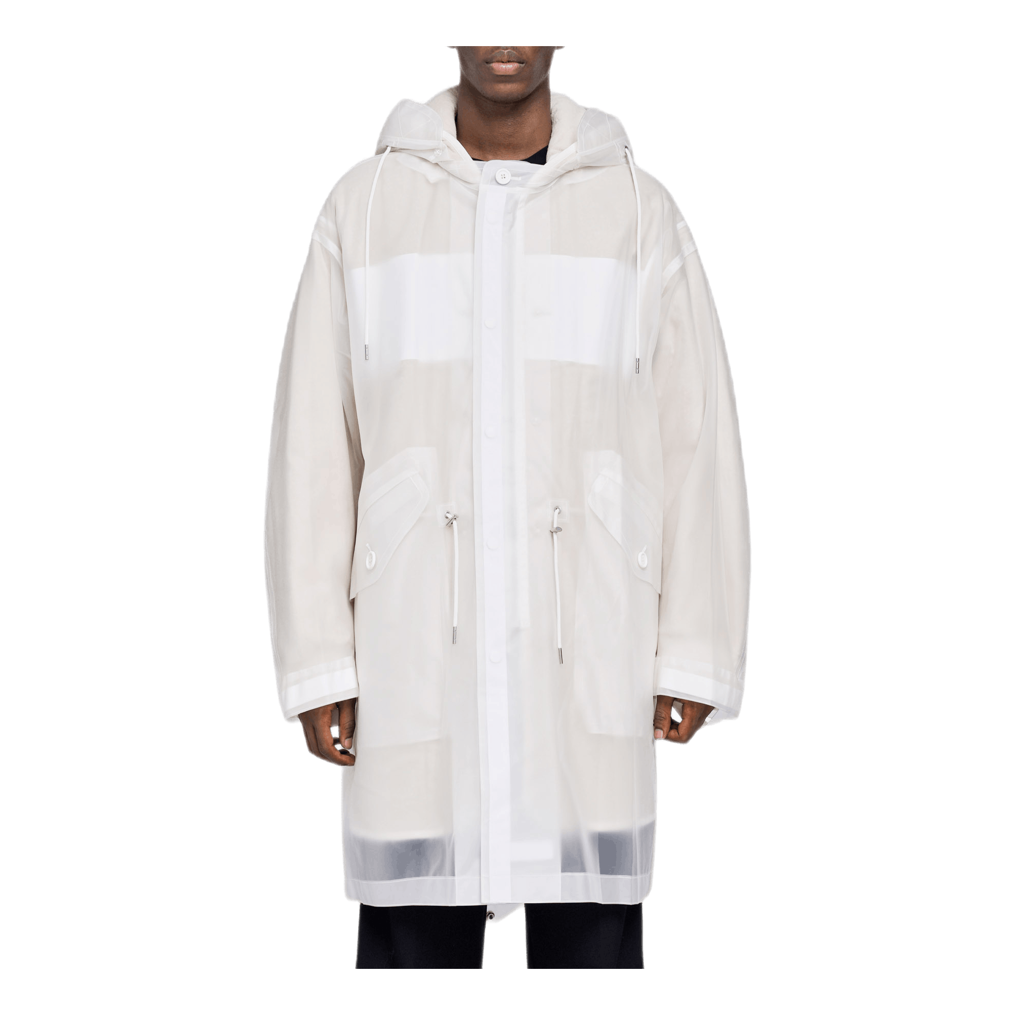 Transparent Fishtail Parka White